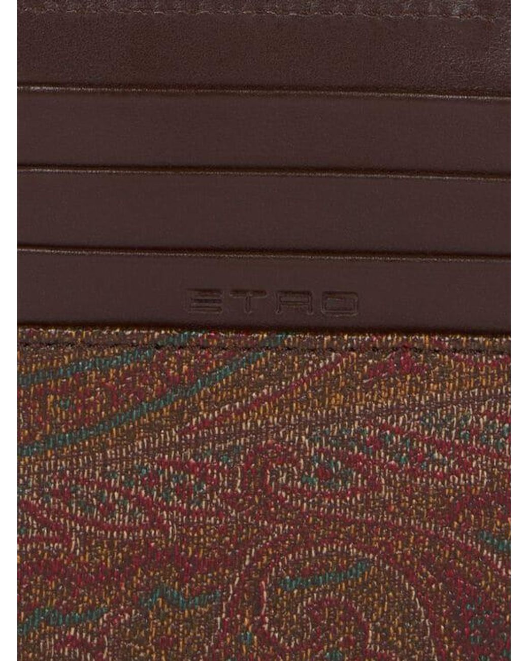 Etro Brown Arnica Card Holder With Zip for men