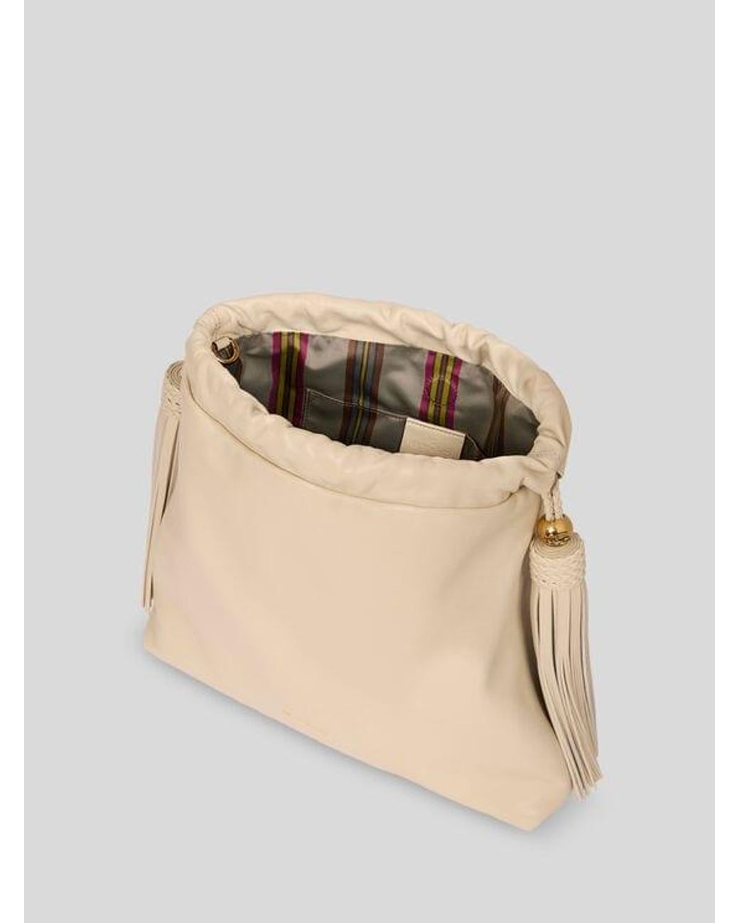 Etro Natural Medium Leather Kalispera Bag With Tassels