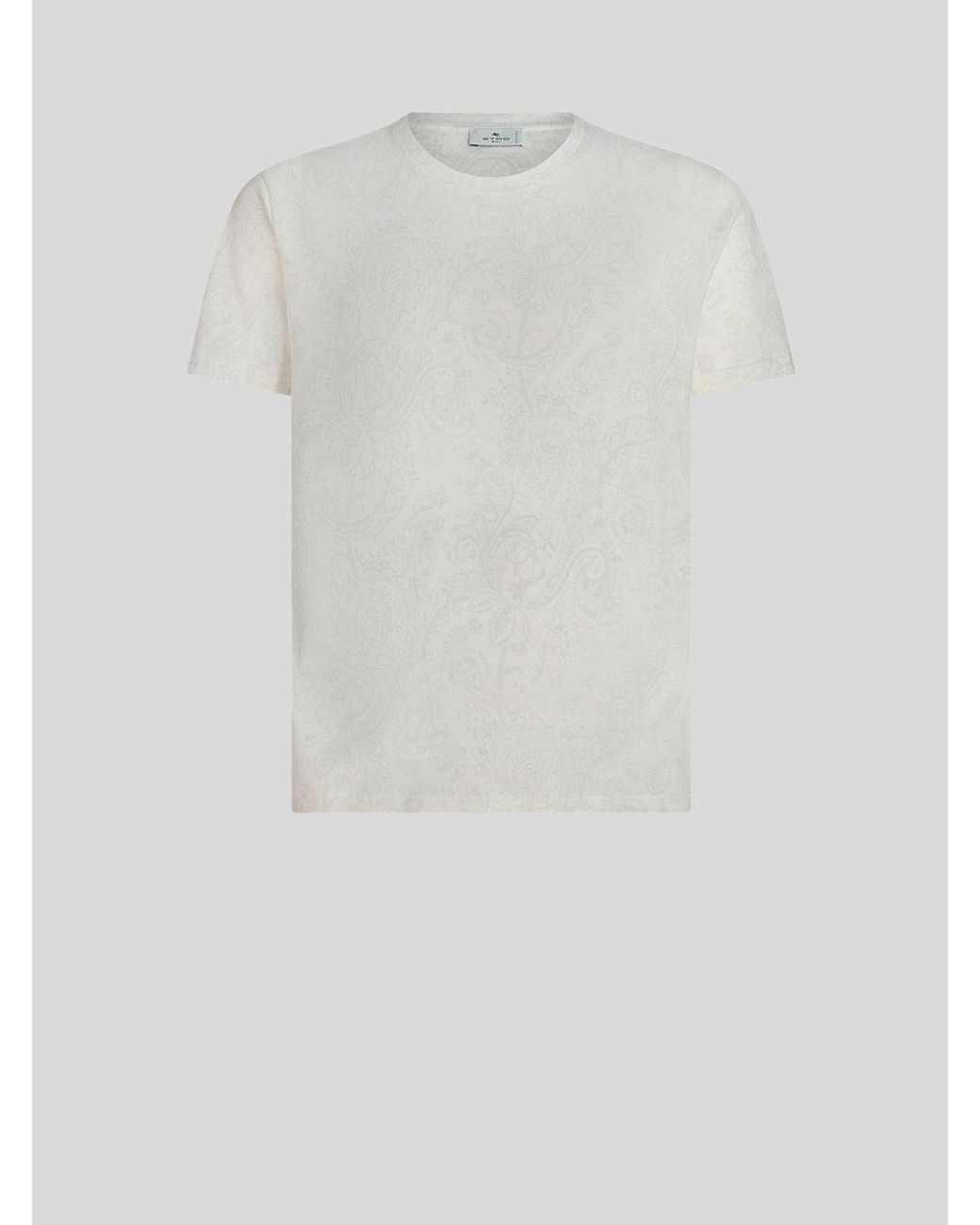 Etro Paisley Pattern T-shirt in White for Men