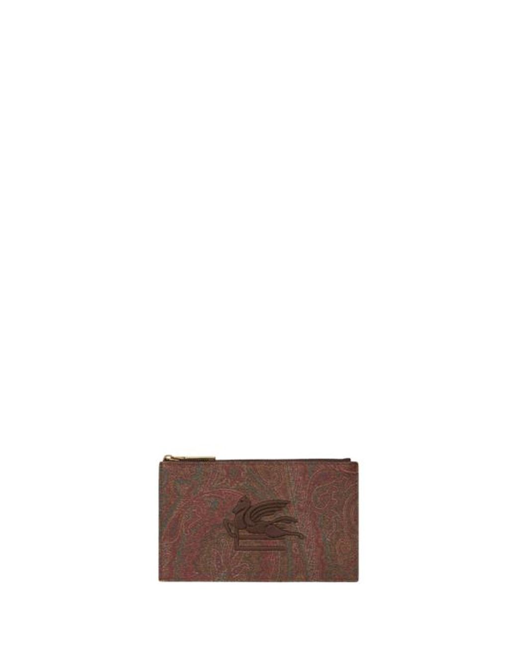 Etro Brown Small Arnica Pouch With Pegaso Detail for men