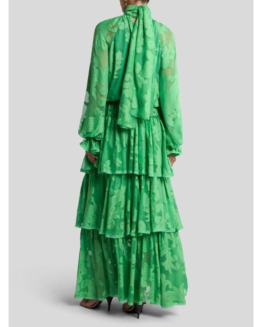 Etro Green Long Dress