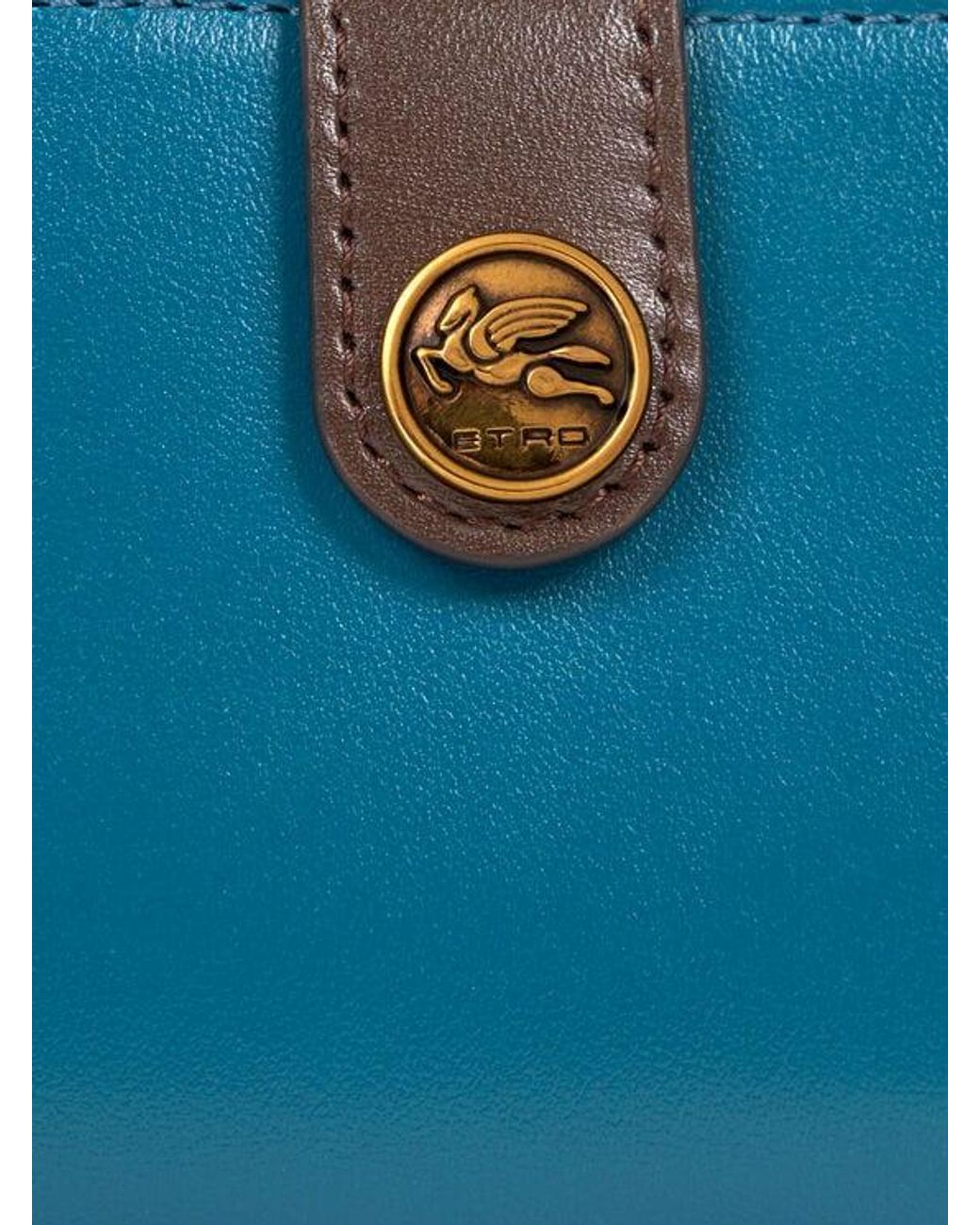 Etro Blue Small Leather Wallet
