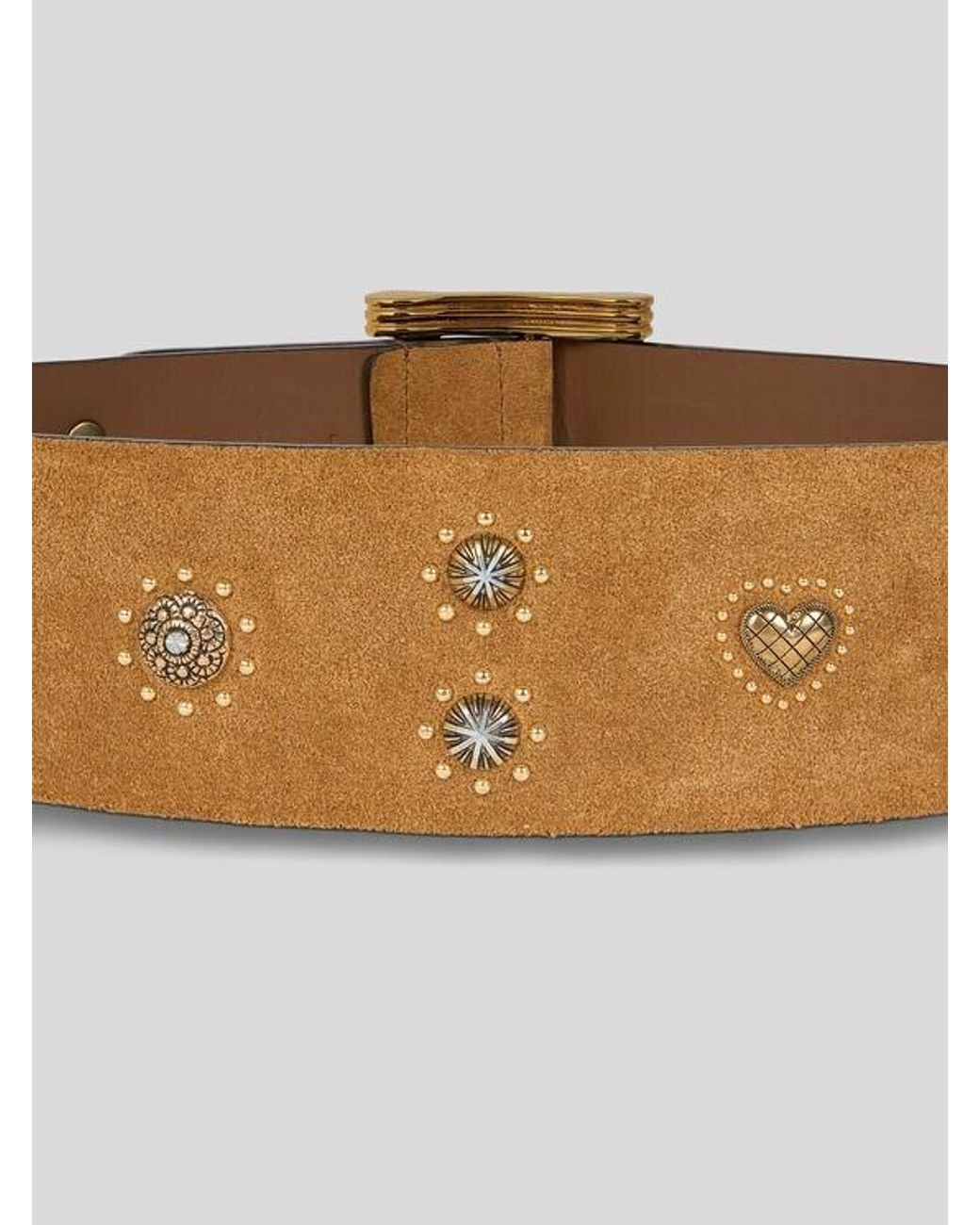 Etro Brown Suede Belt With Studs