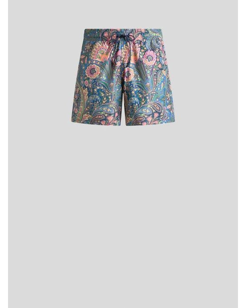 Etro Blue Floral Paisley Swim Shorts for men