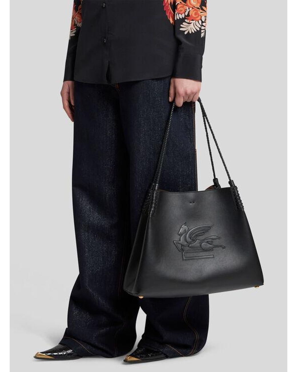 Etro Black Libra Medium Tote