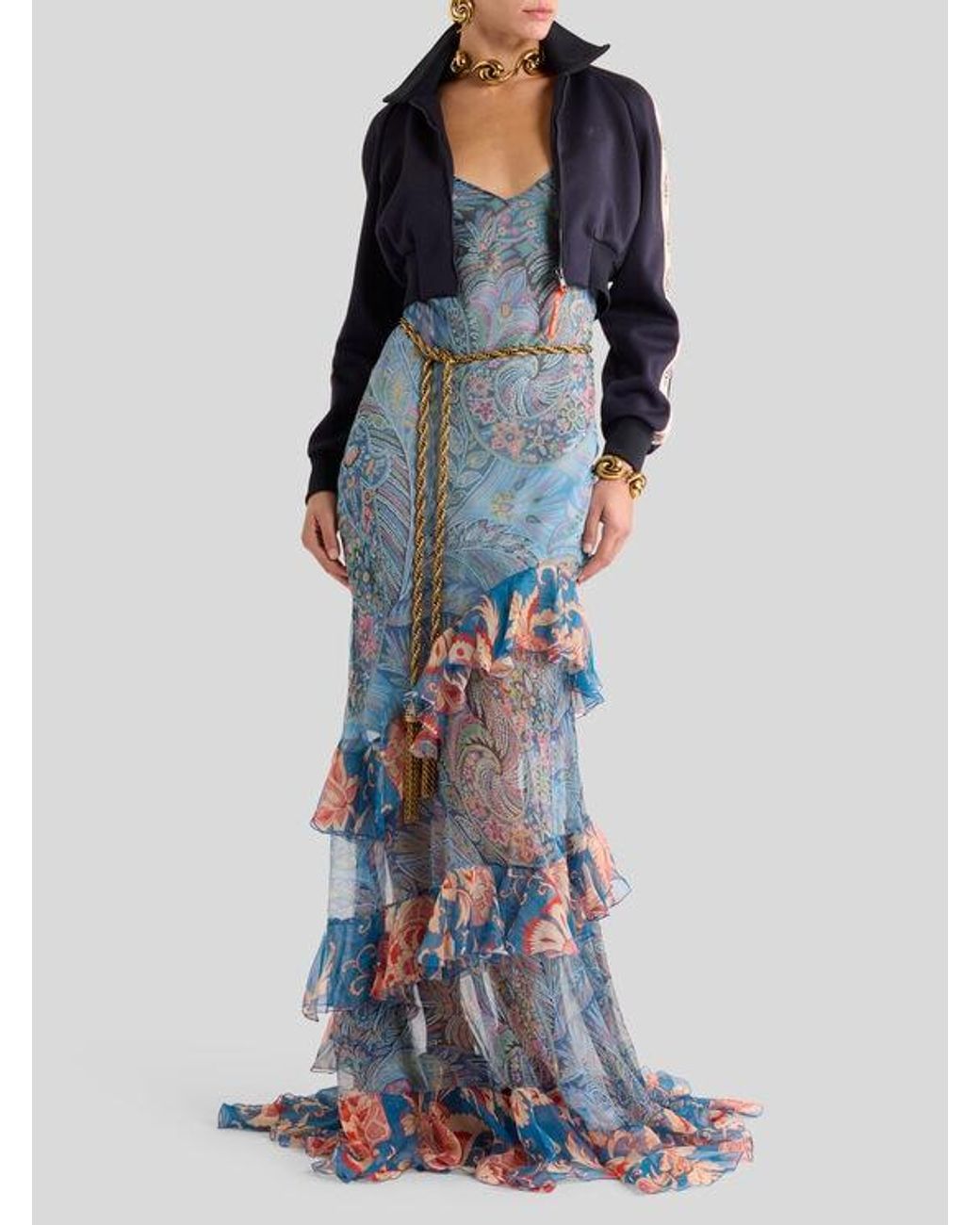 Etro Blue Long Dress