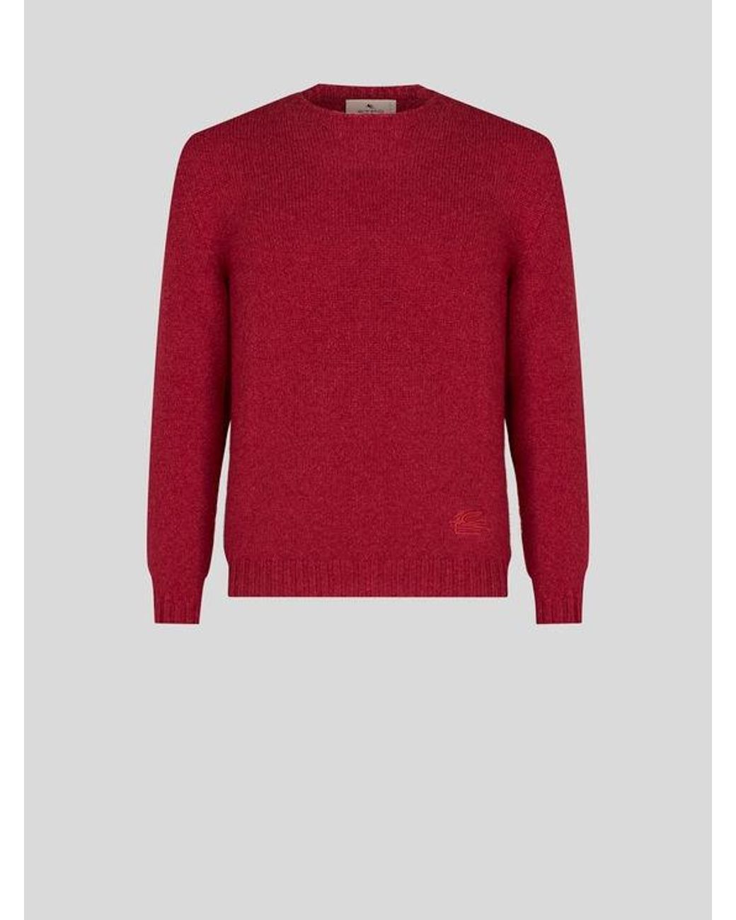 Etro Red Cashmere Jumper for men