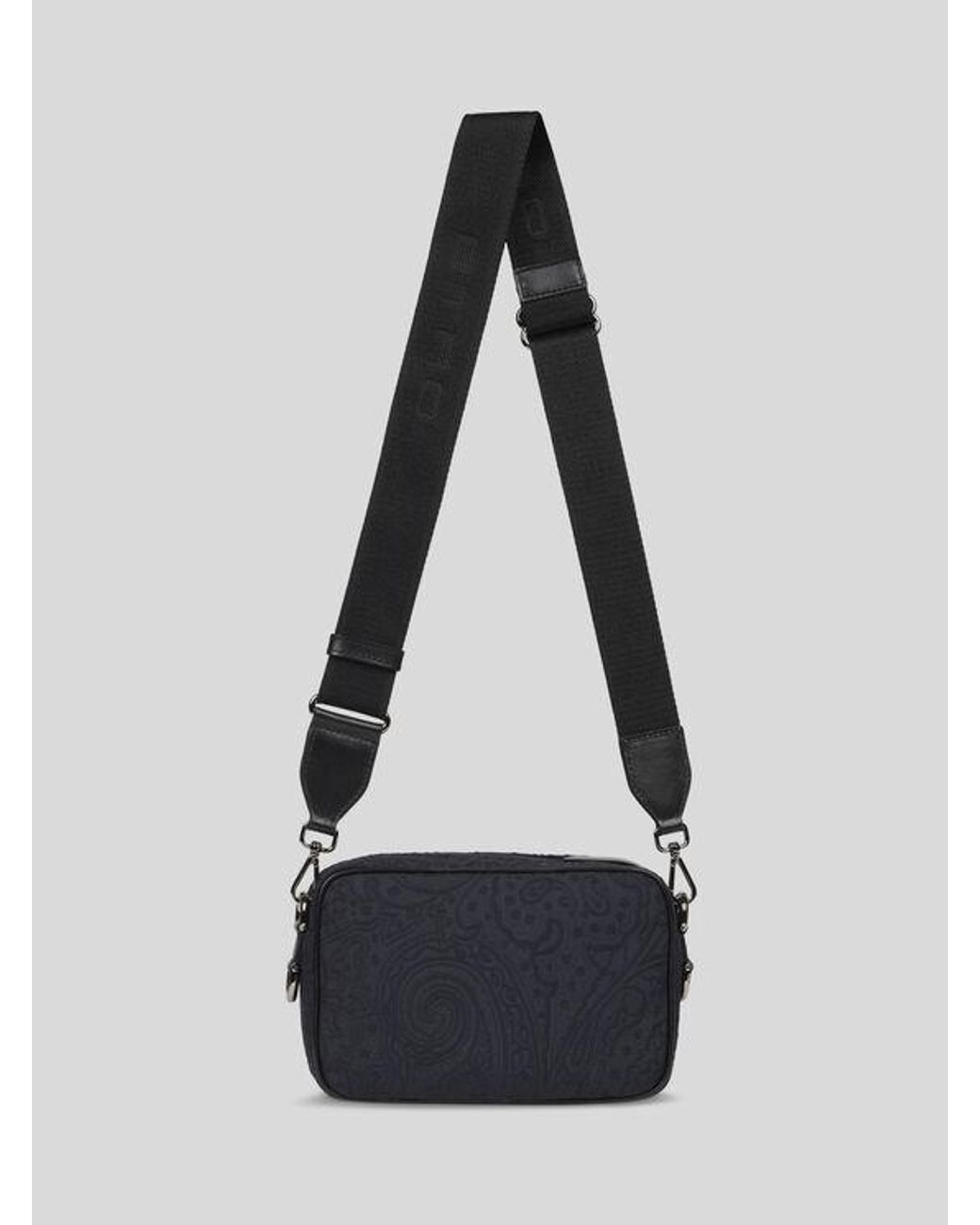 Etro White Small Nylon Jacquard Camera Case for men