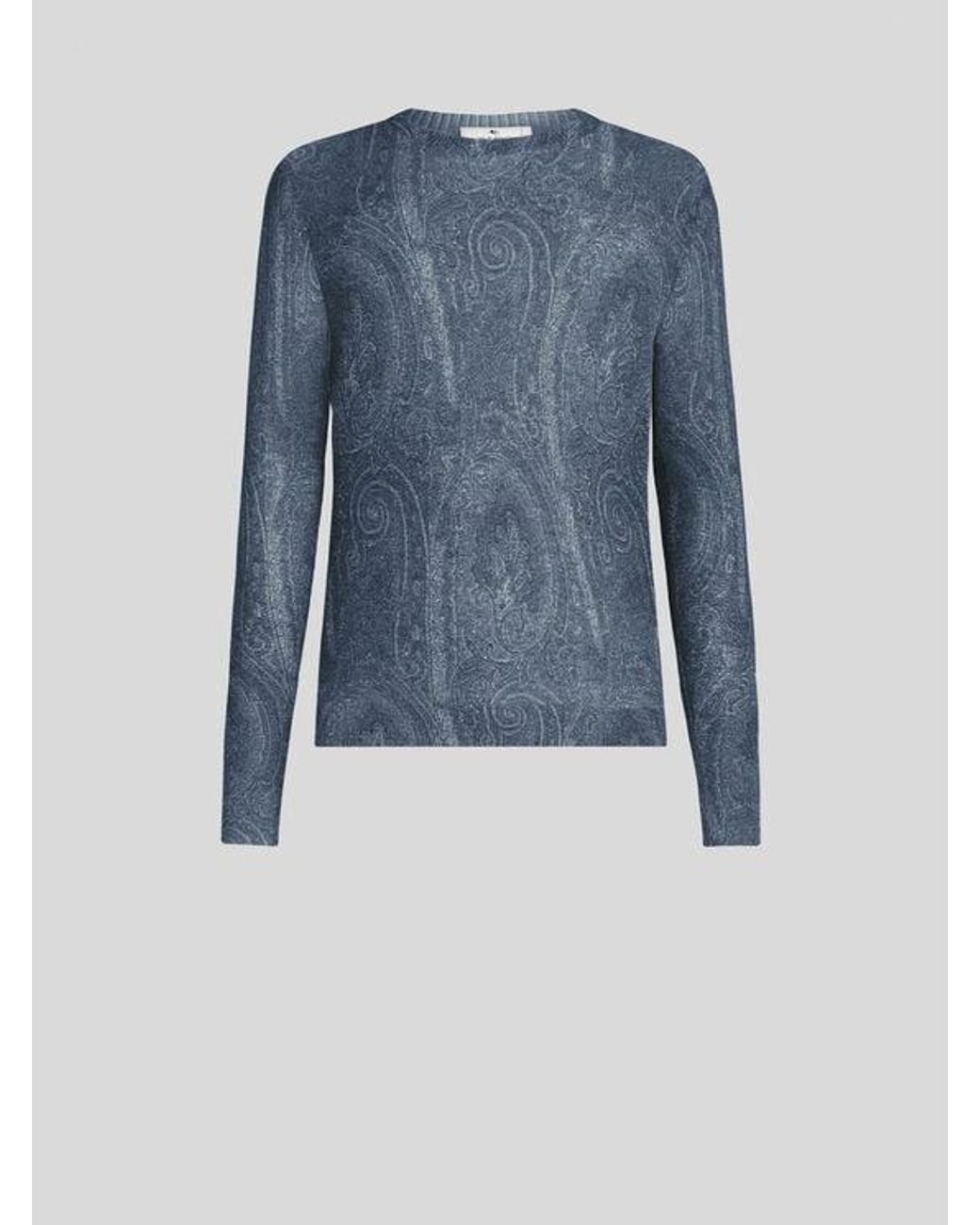Etro Blue Paisley Sweater for men