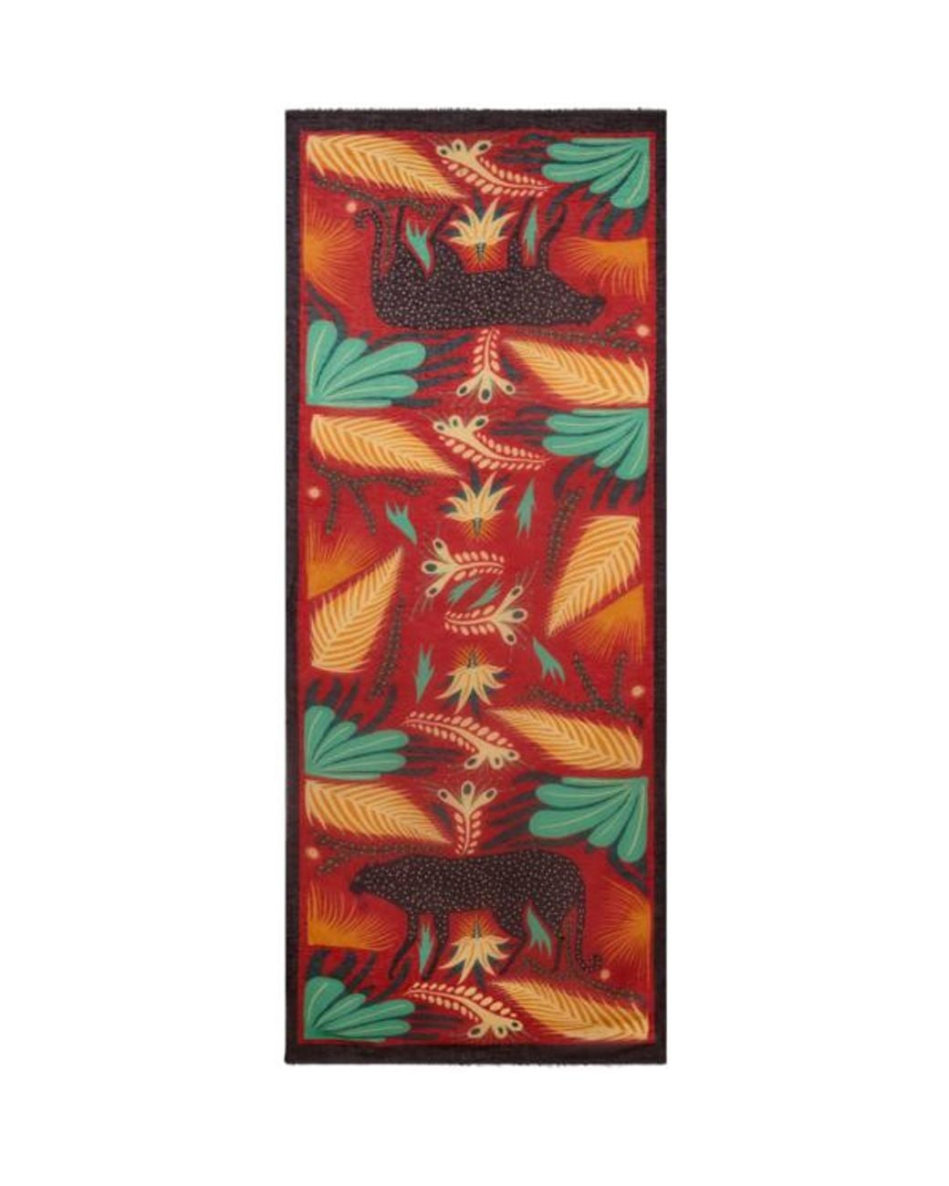 Etro Red X Tabby Booth Modal-Blend Scarf With Placed Print