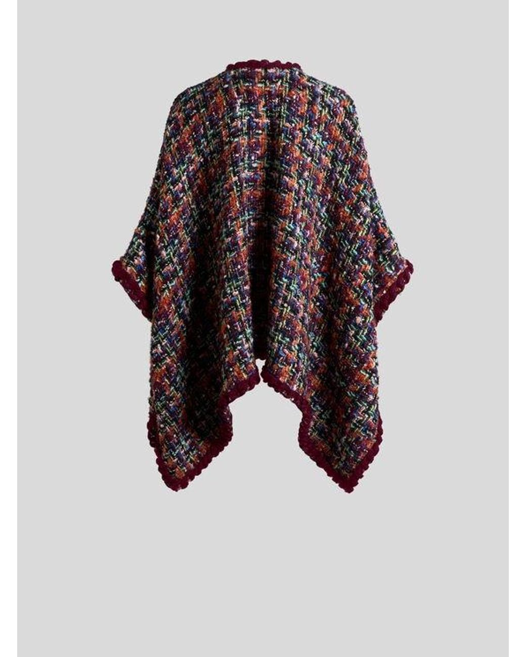 Etro Multicolor Multicoloured Tweed Cape