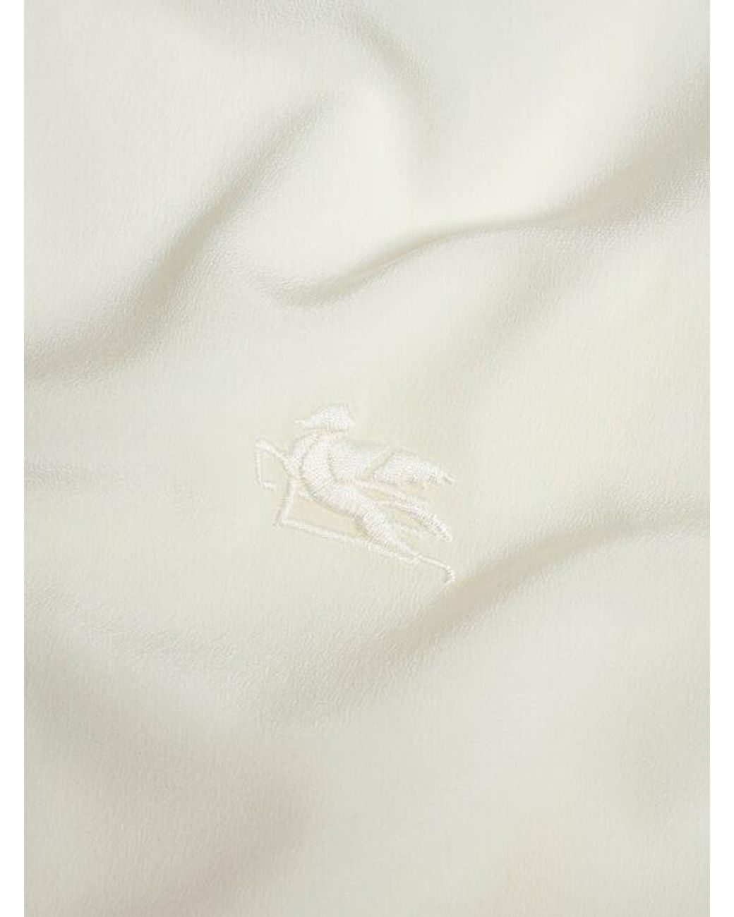 Etro White Crepe De Chine T-Shirt