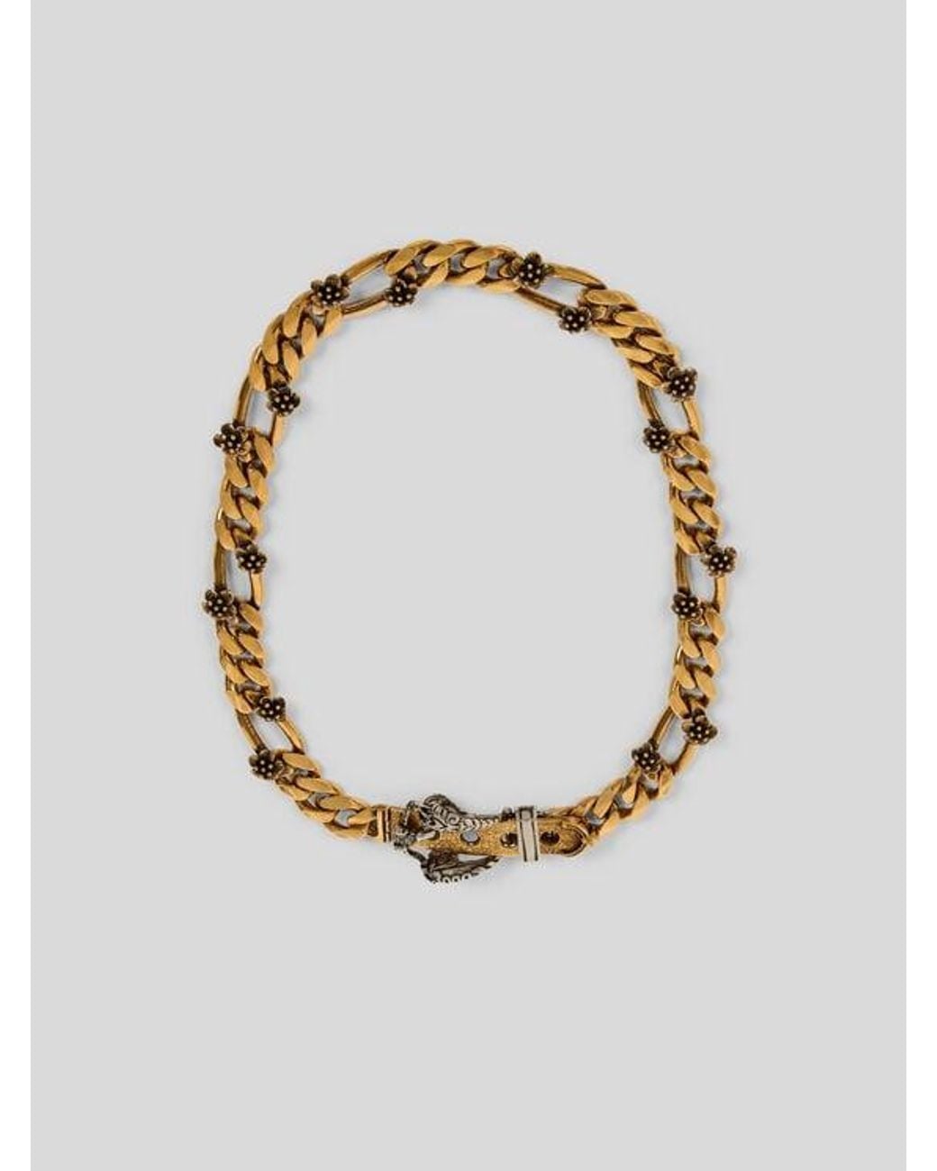 Etro Metallic Chain Necklace With Paisley Buckle