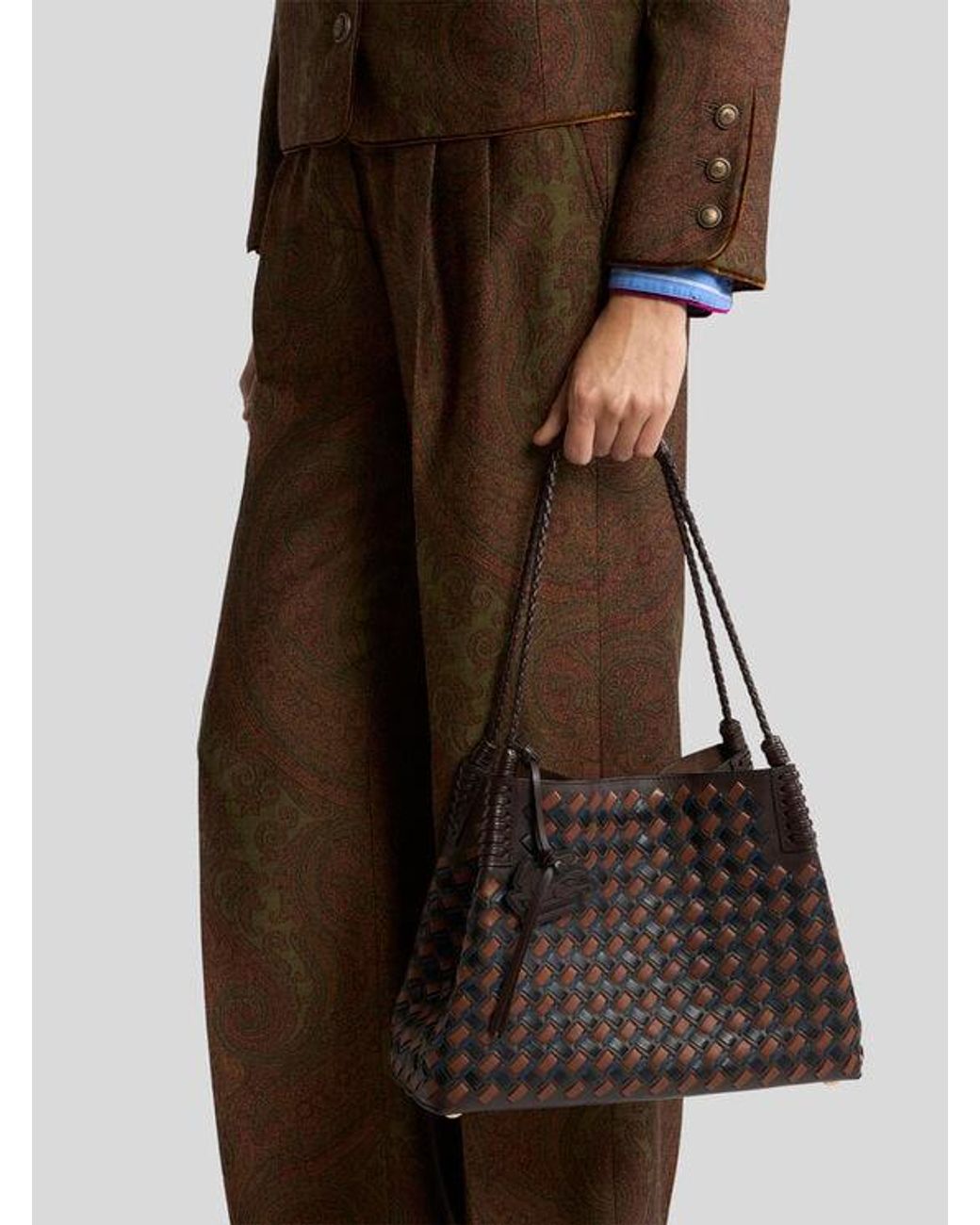Etro Brown Medium Libra Tote Bag