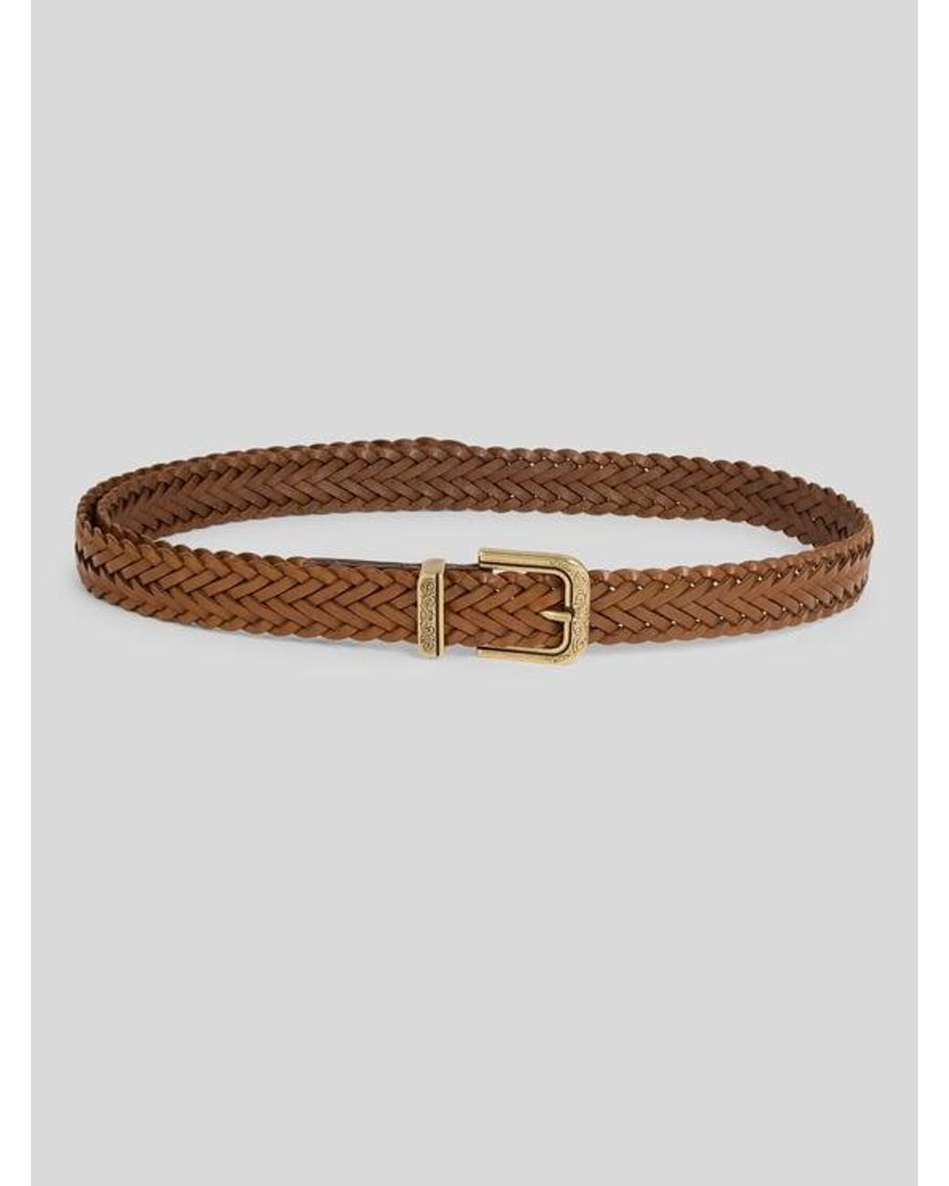 Etro Brown Woven Leather Belt