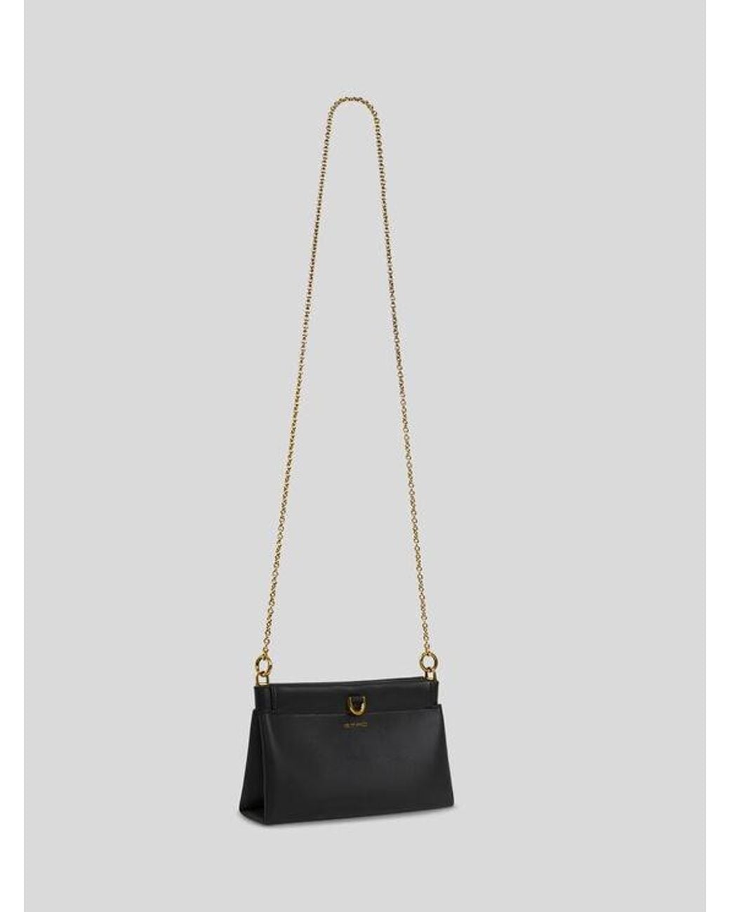 Etro White Mini Leather Clutch Talk With Chain Shoulder Strap