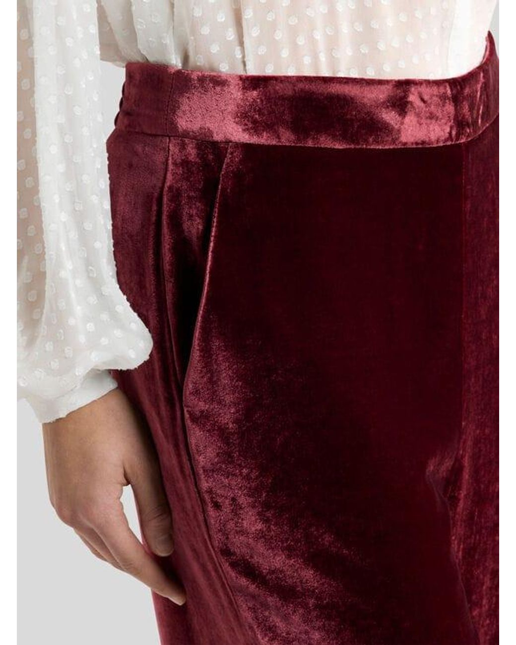 Etro Red Velvet Palazzo Trousers