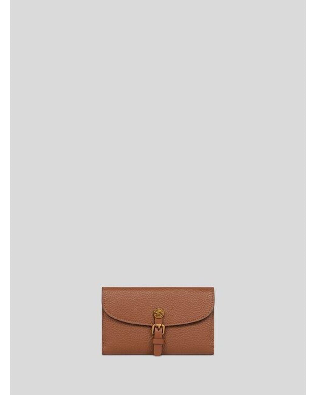 Etro Brown Hammered Leather Pony Wallet
