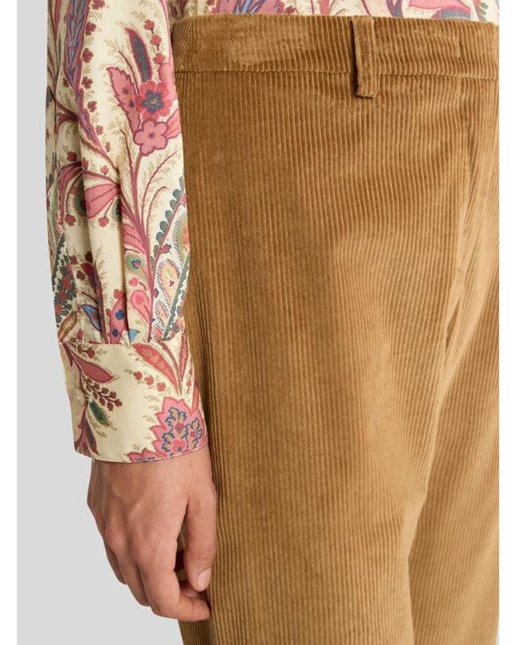 Etro Natural Corduroy Velvet Trousers