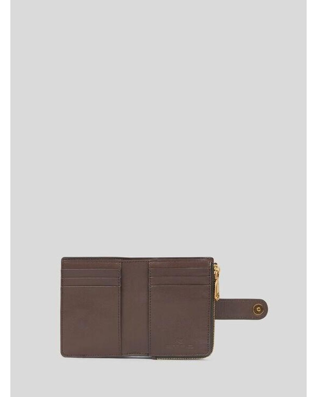 Etro Brown Arnica Wallet With Pegaso Detail