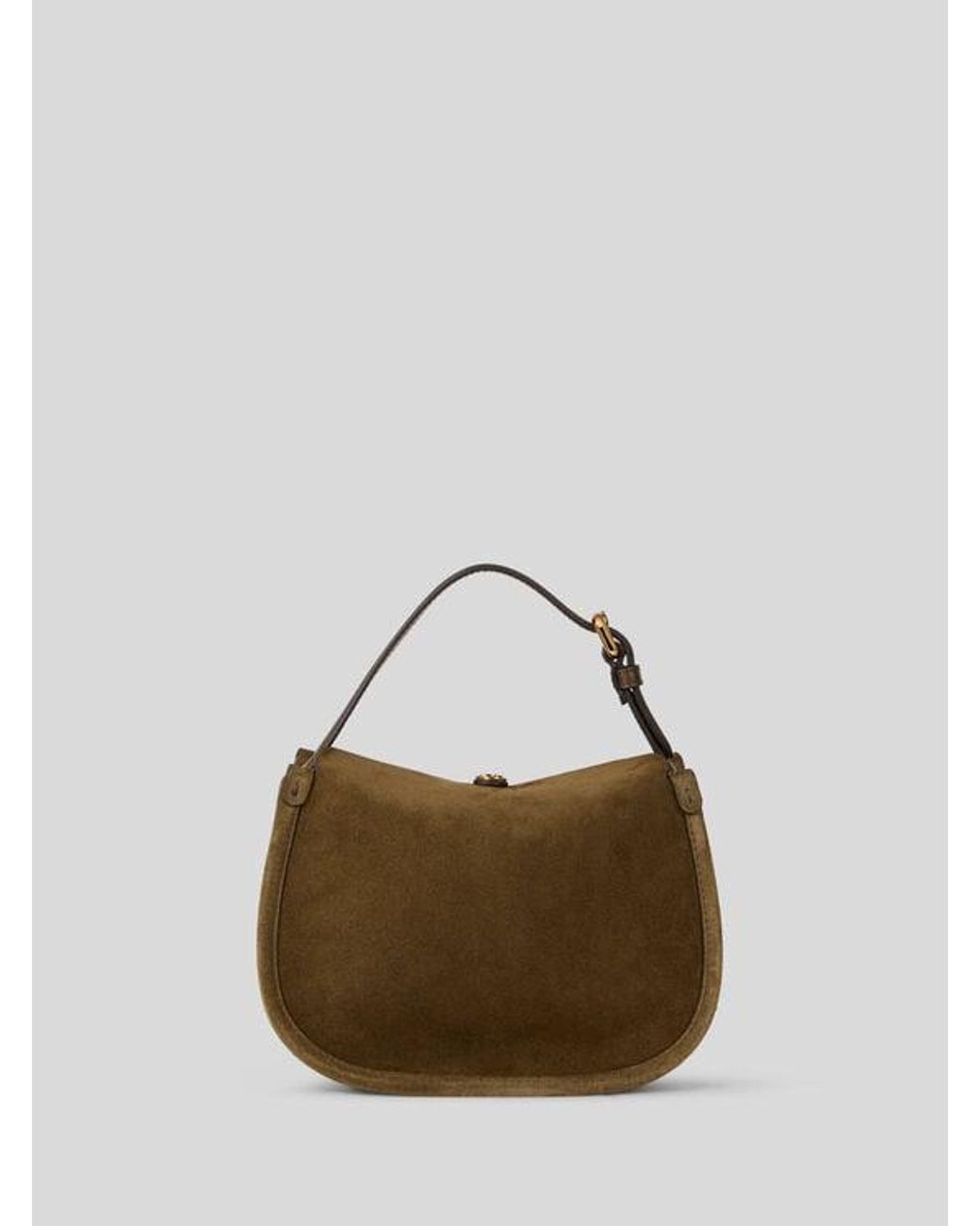 Etro Brown Small Suede Pony Bag