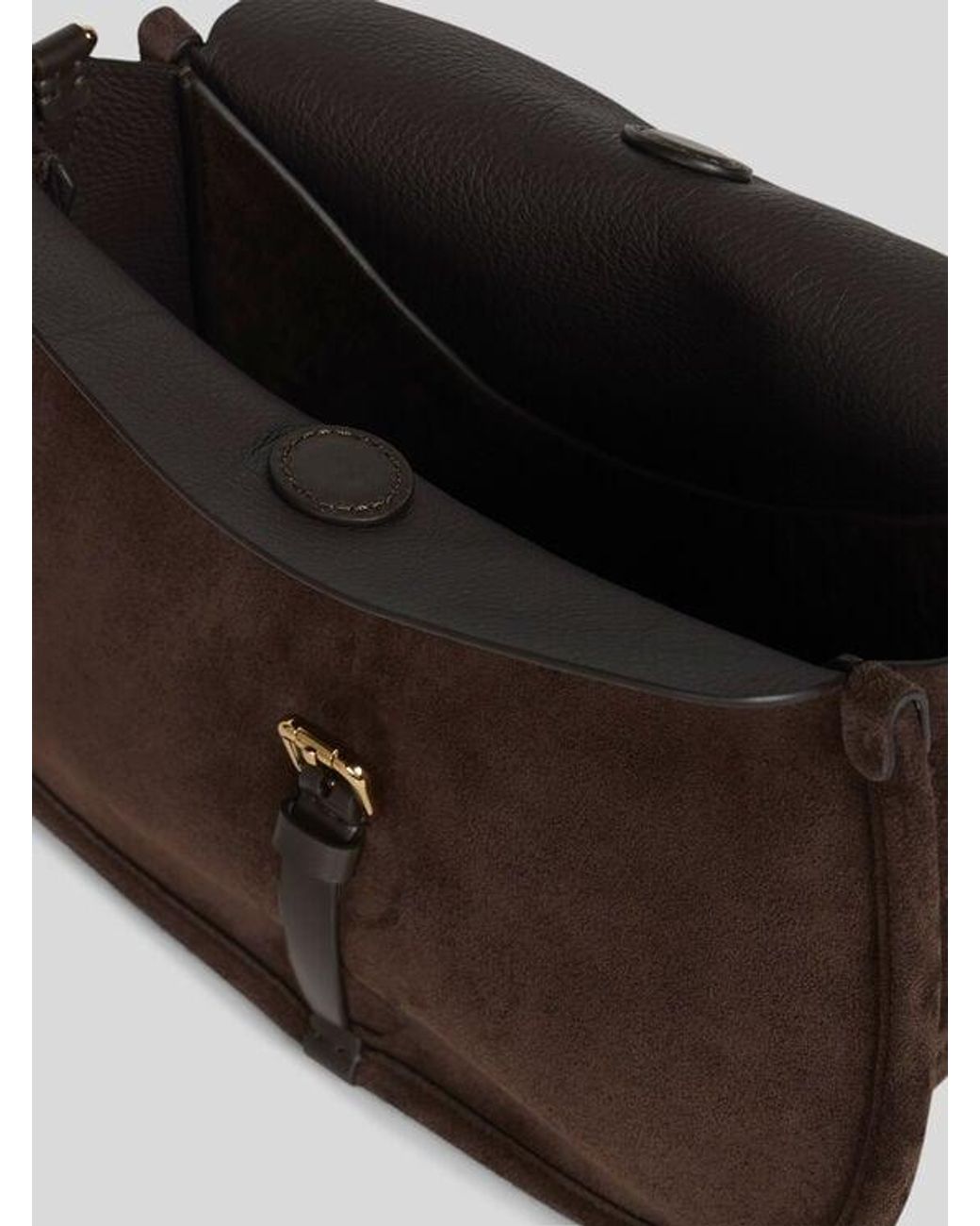 Etro Brown Medium Suede Pony Bag