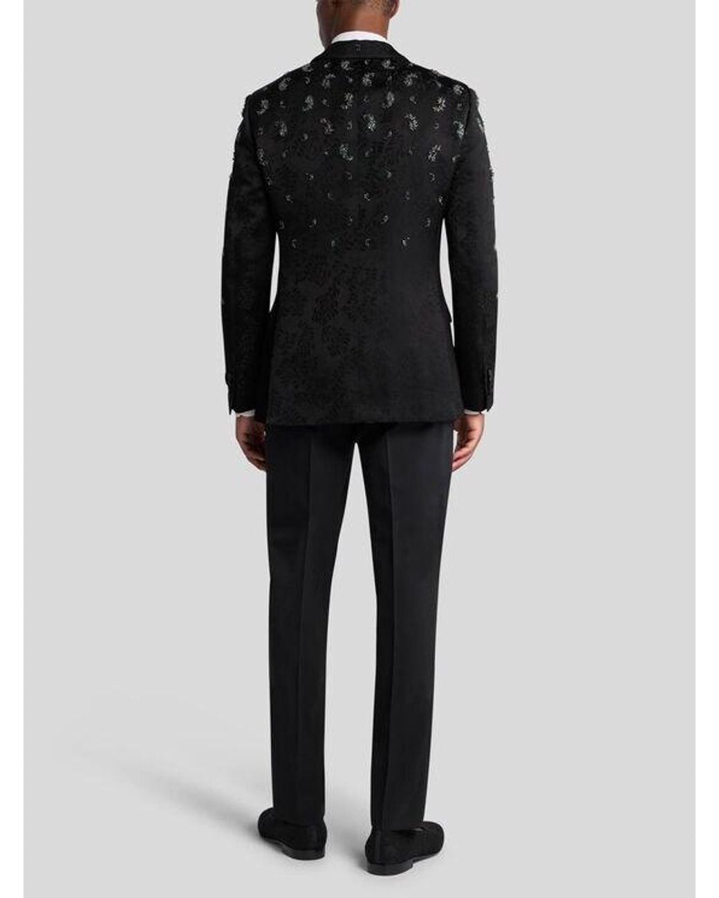 Etro Black Linen-Blend Evening Jacket for men