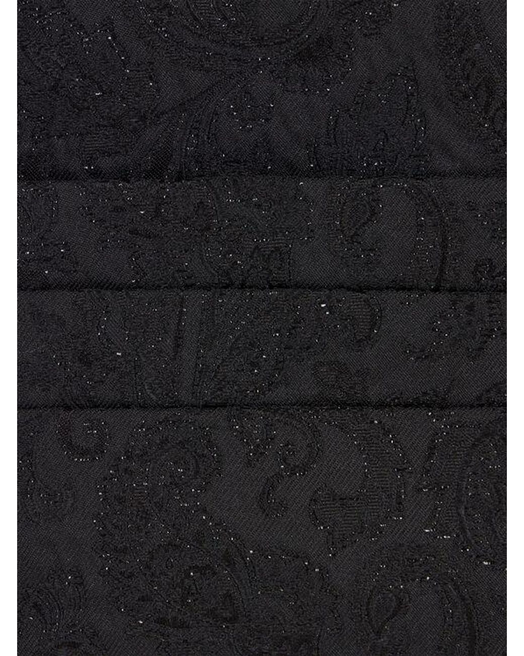 Etro Black Paisley Jacquard Cummerbund for men