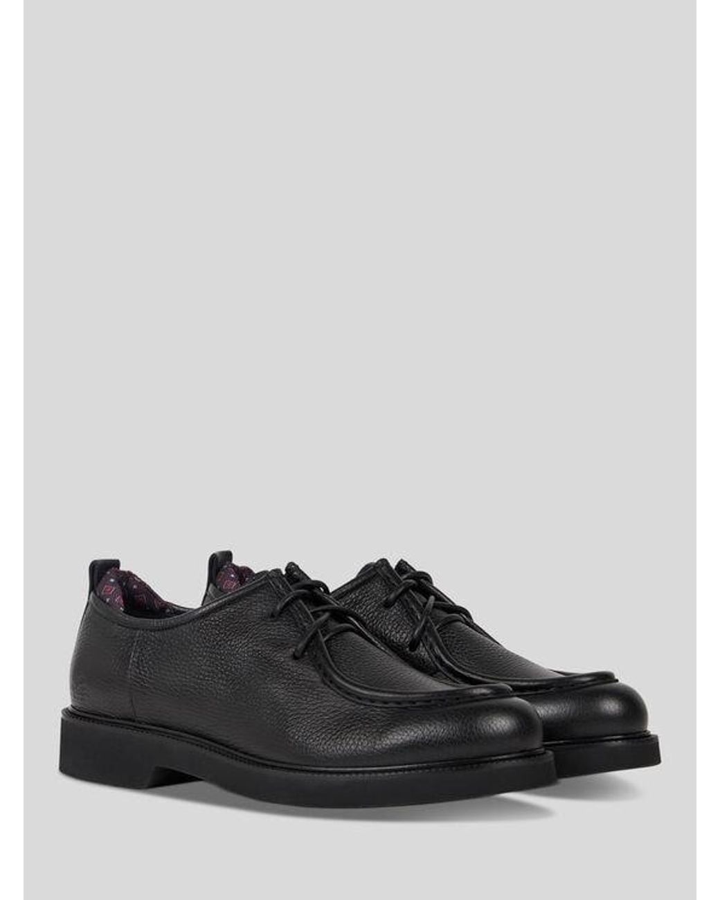 Etro Black Leather Lace-Up Shoes for men