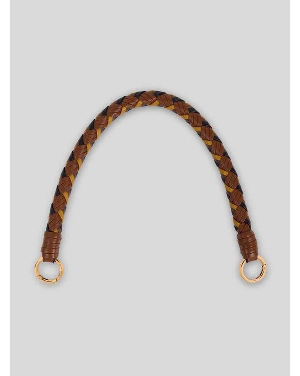 Etro Brown Woven Leather Bag Handle