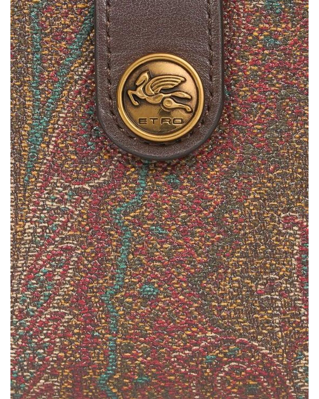 Etro Brown Arnica Wallet With Pegaso Detail