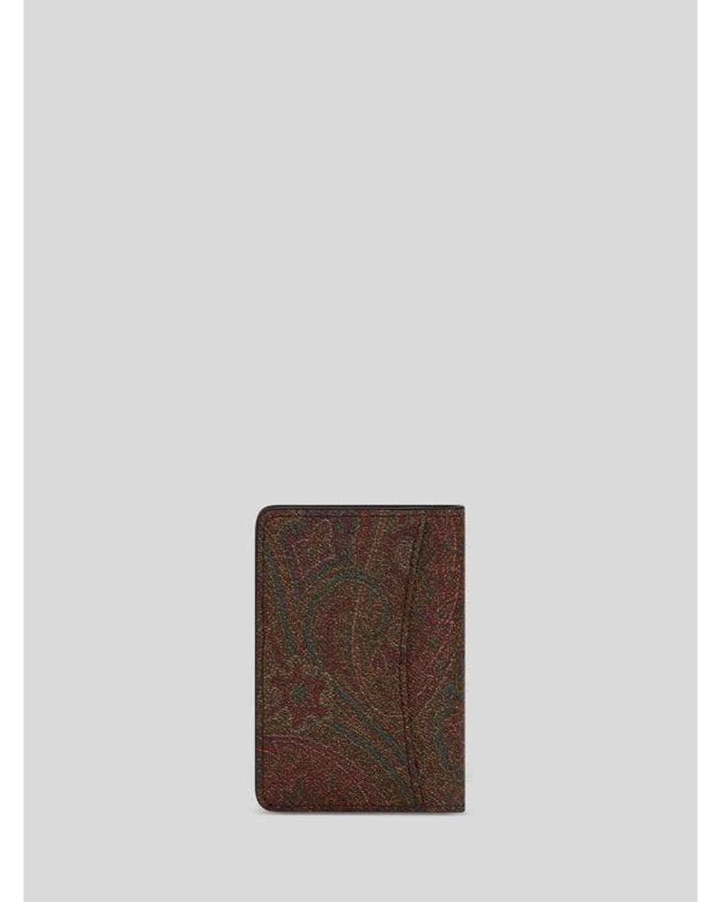 Etro Brown Arnica Document And Card Holder for men
