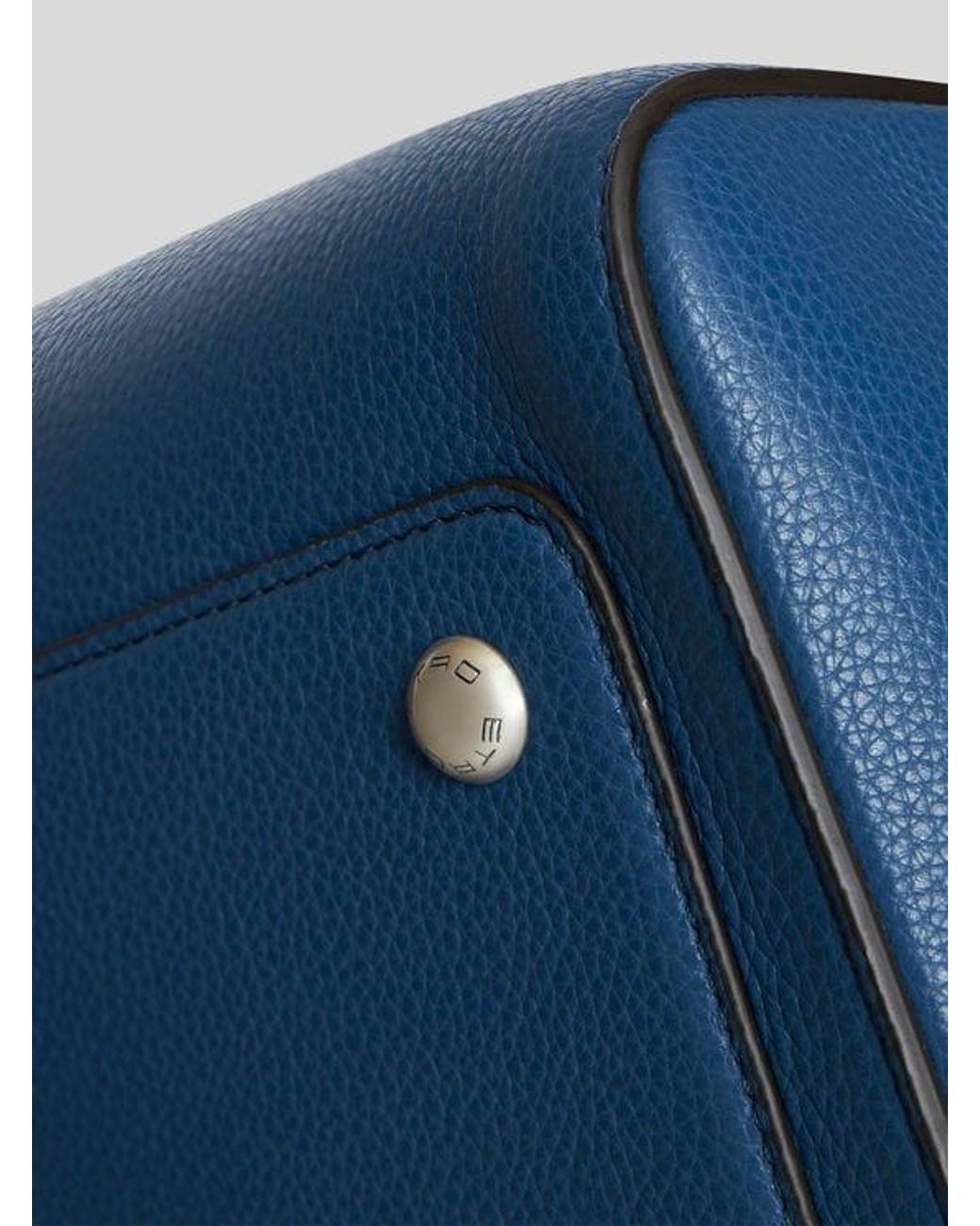 Etro Blue Large Leather Vela Bag for men