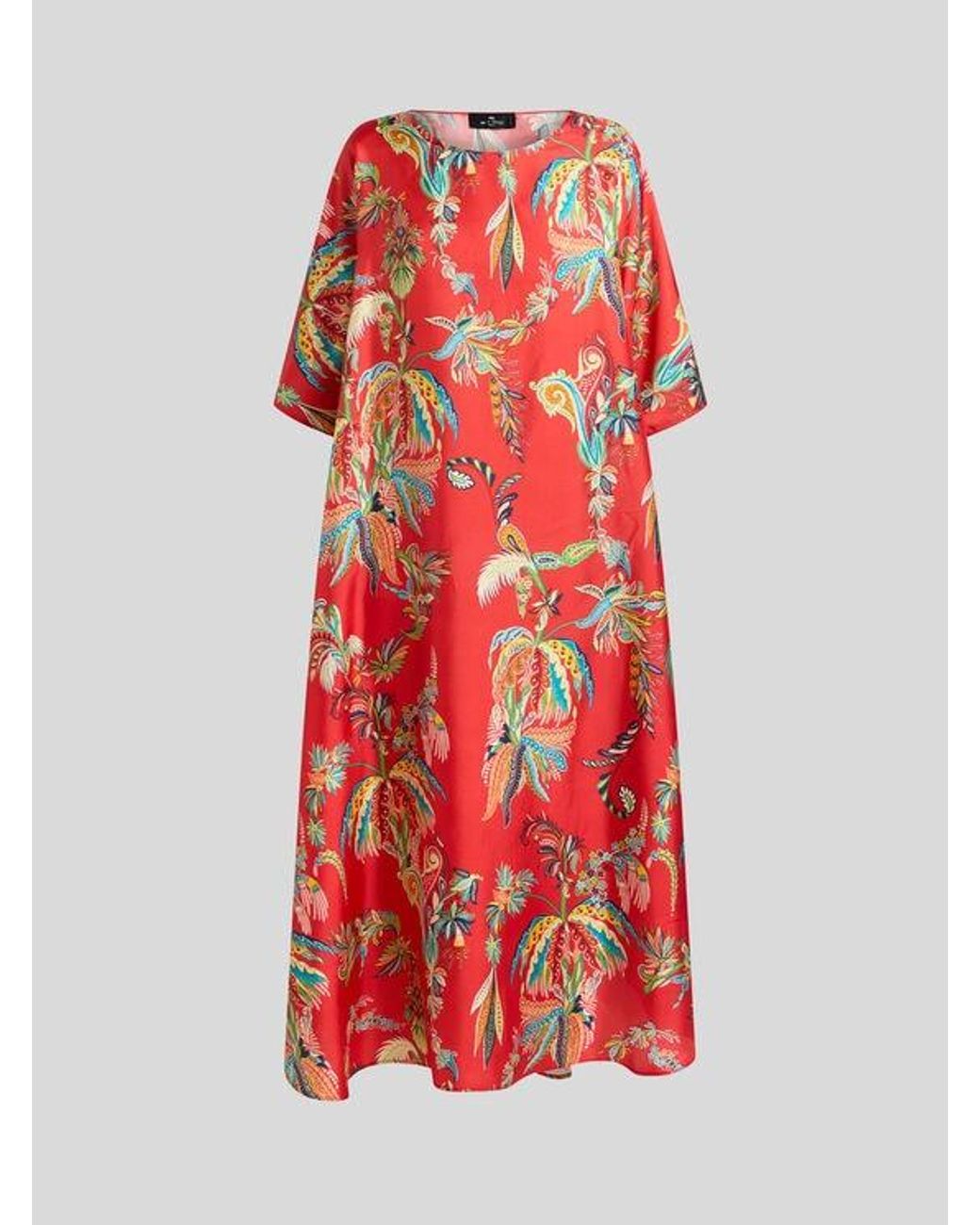 Etro Red Long Tunic Dress