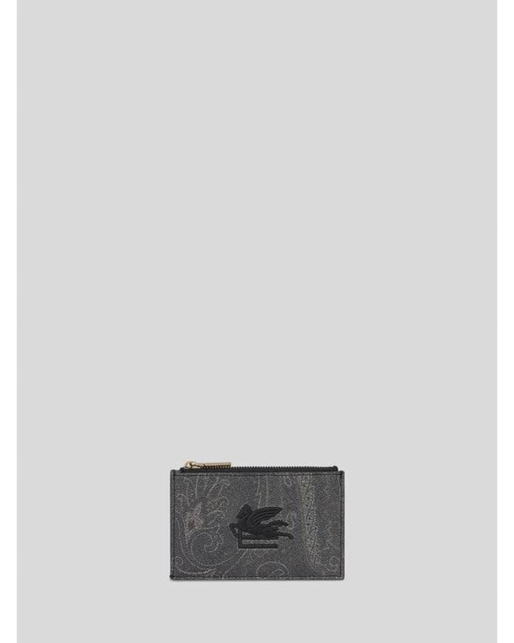 Etro White Arnica Card Holder With Pegaso Detail for men