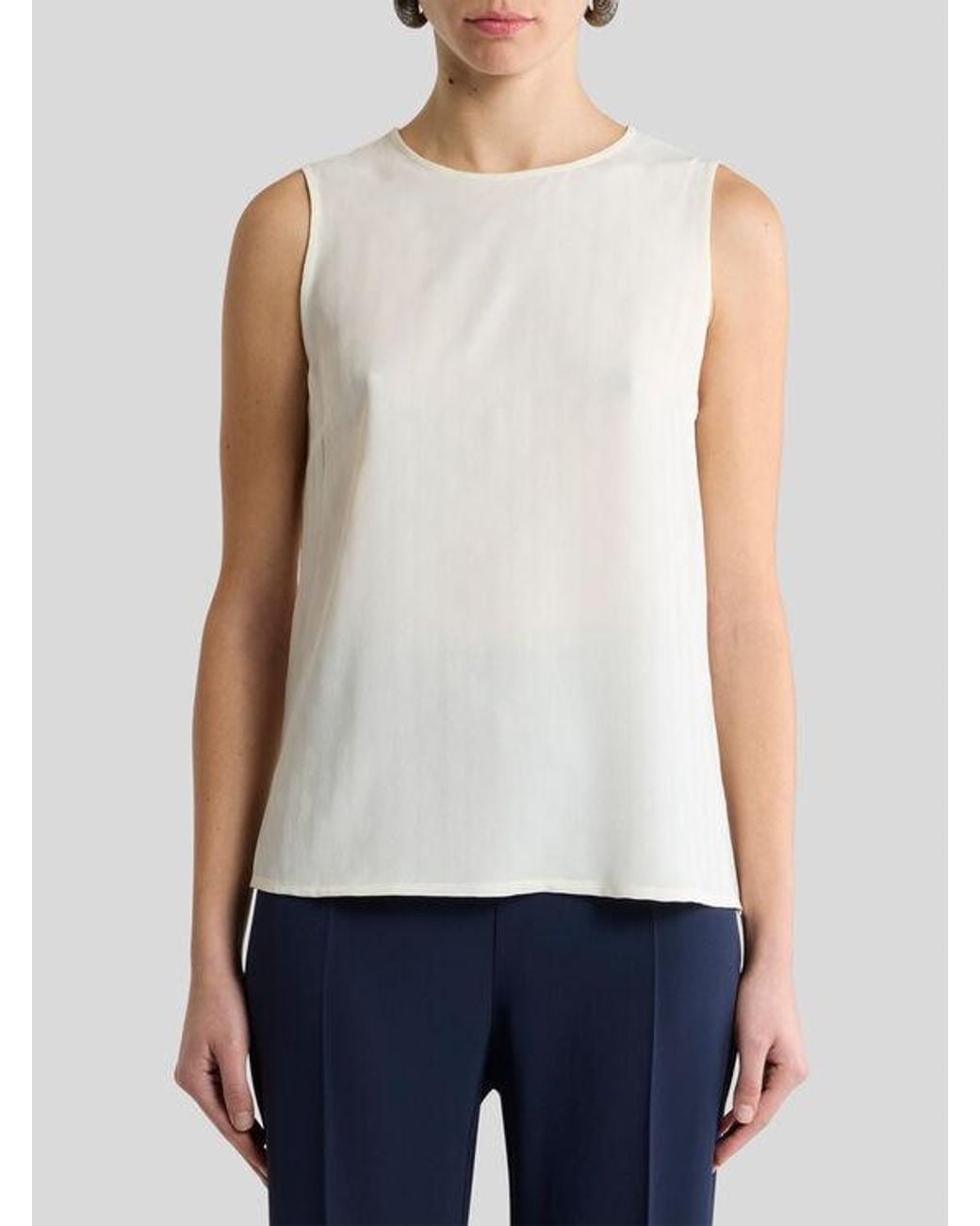 Etro White Paisley Jacquard Top