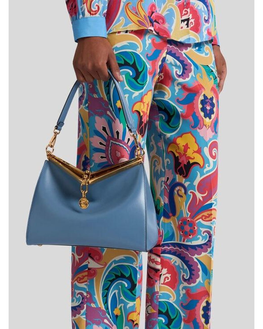 Etro Blue Medium Vela Bag