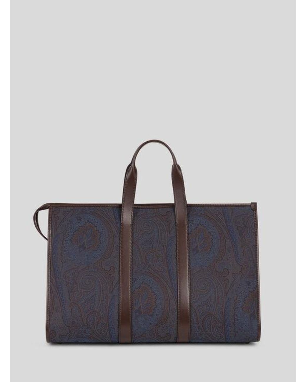 Etro Blue Essential Jacquard Travel Bag for men