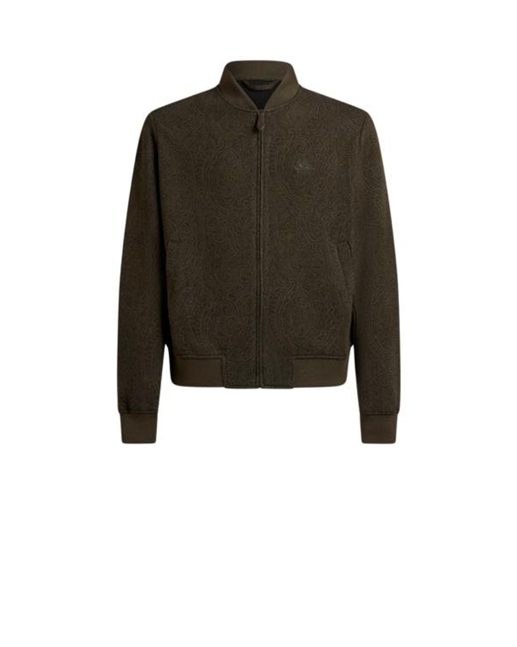 Etro Black Jacquard Bomber Jacket With Arnica Motif for men
