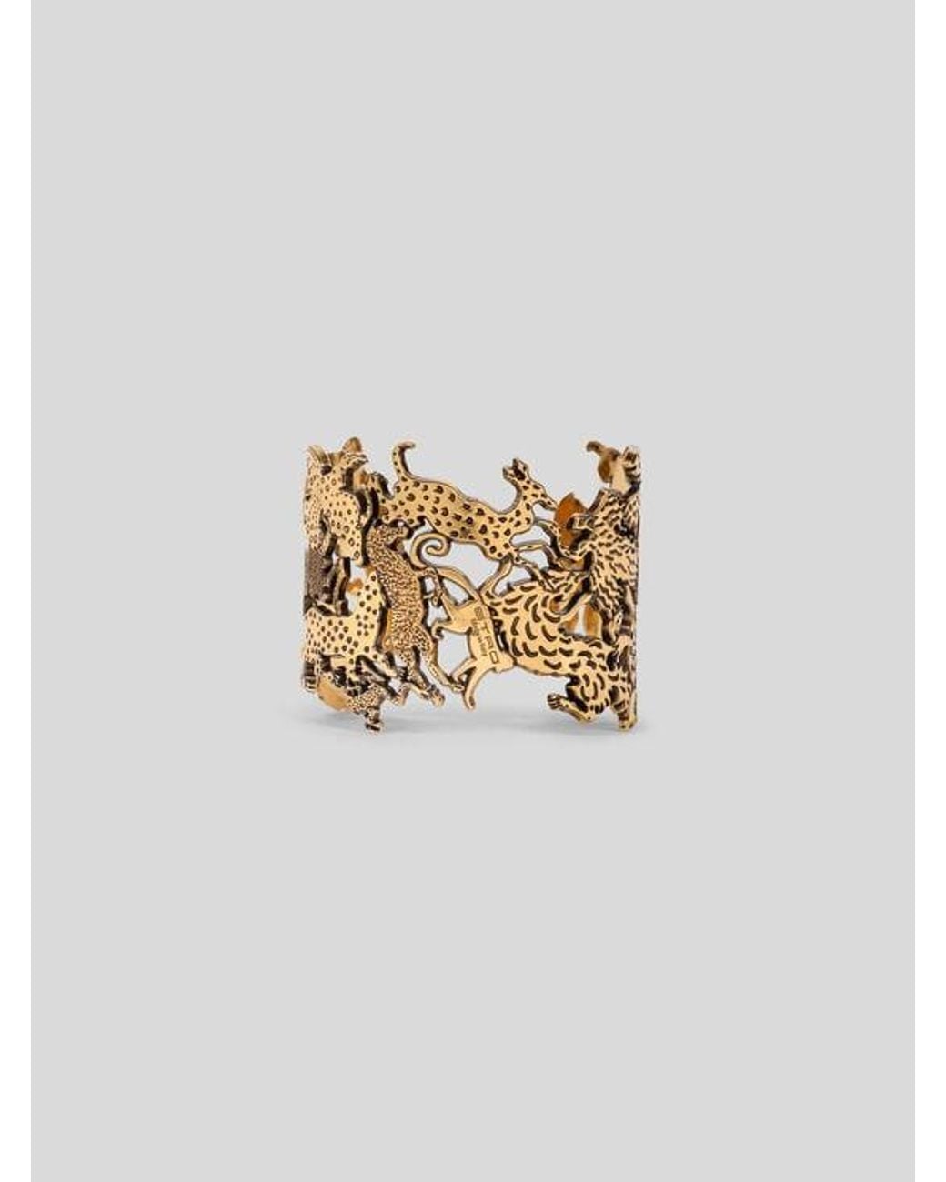 Etro White Cuff Bracelet With Animals