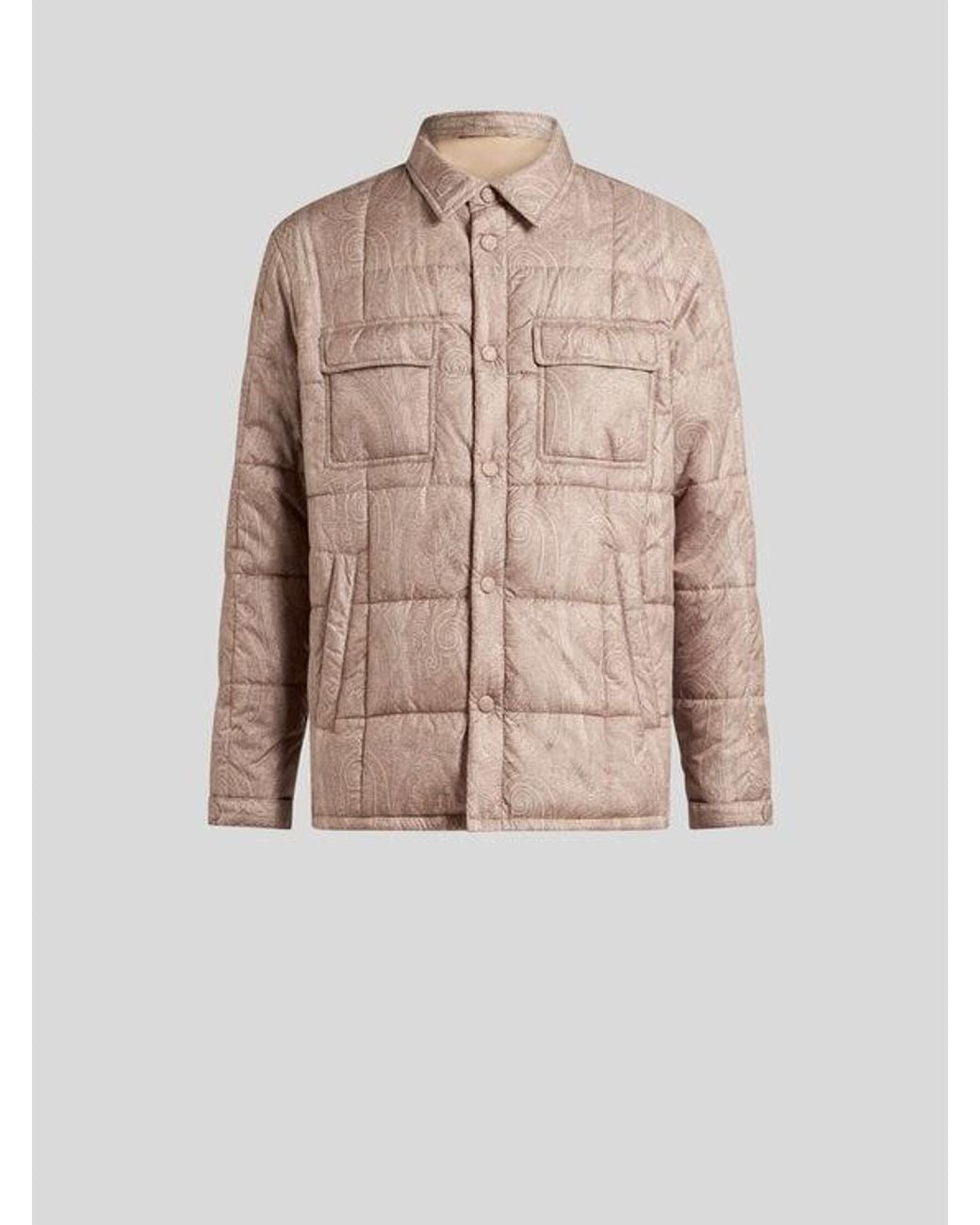 Etro Natural Quilted Overshirt for men