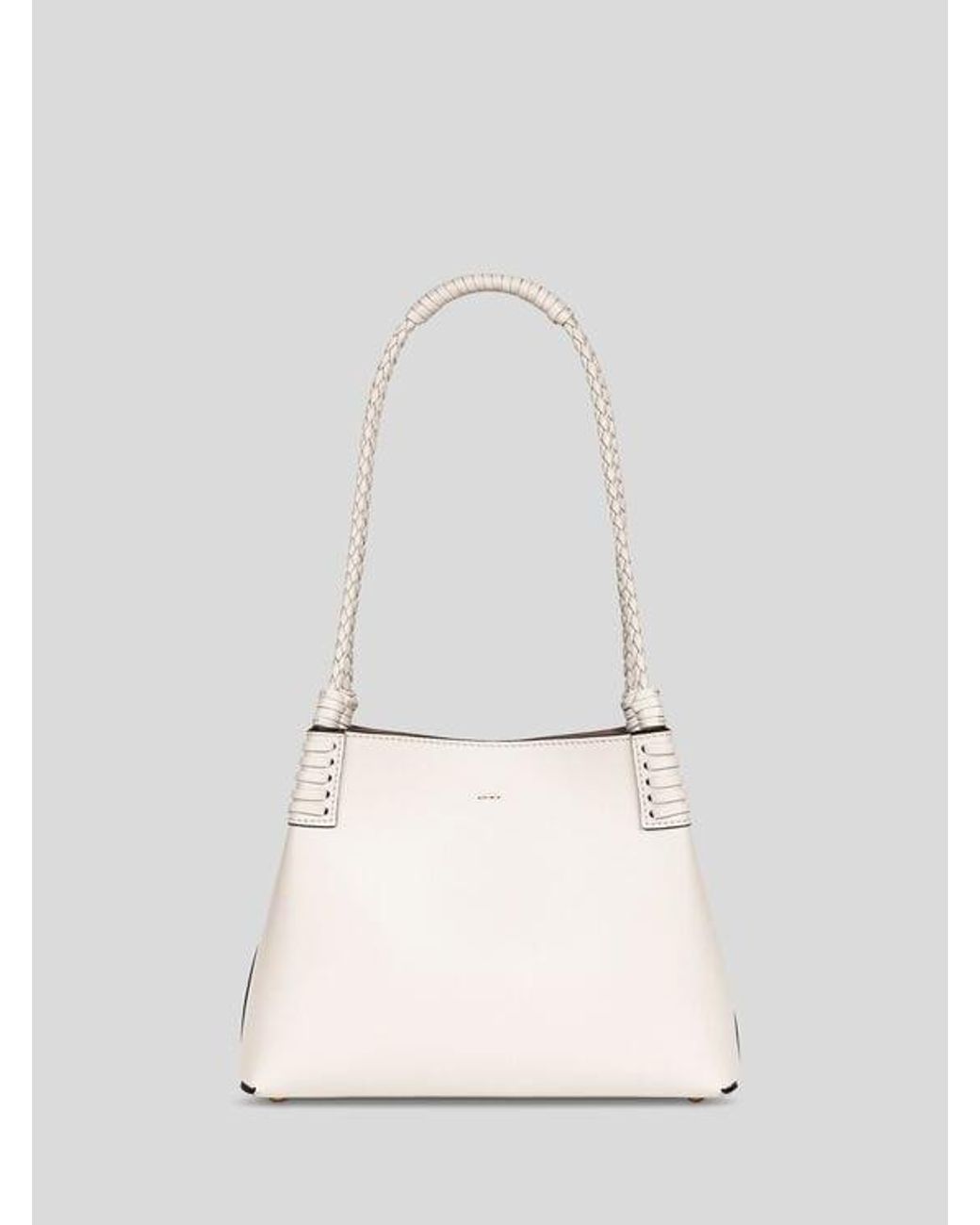 Etro White Small Leather Libra Tote Bag