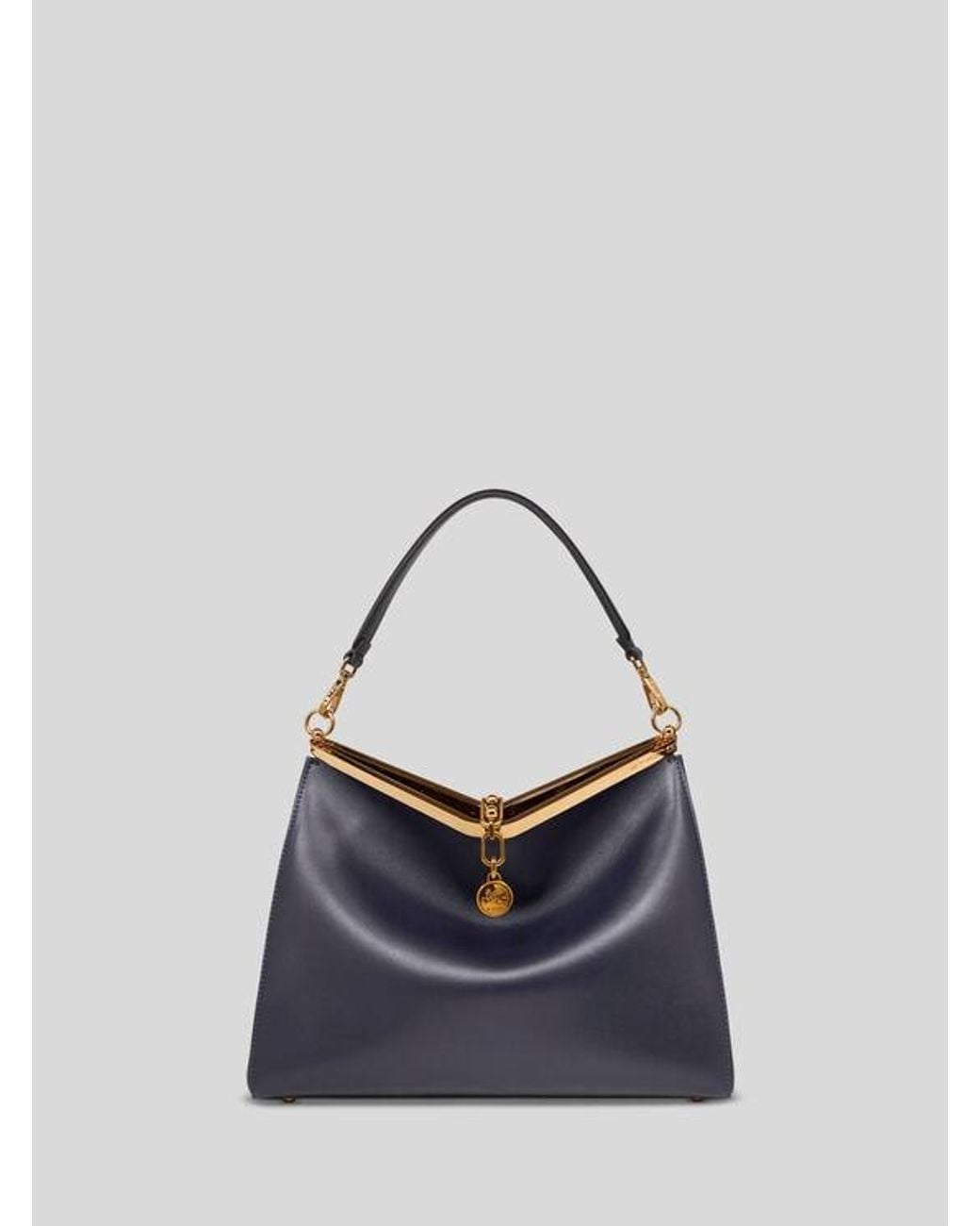 Etro Blue Large Leather Vela Bag