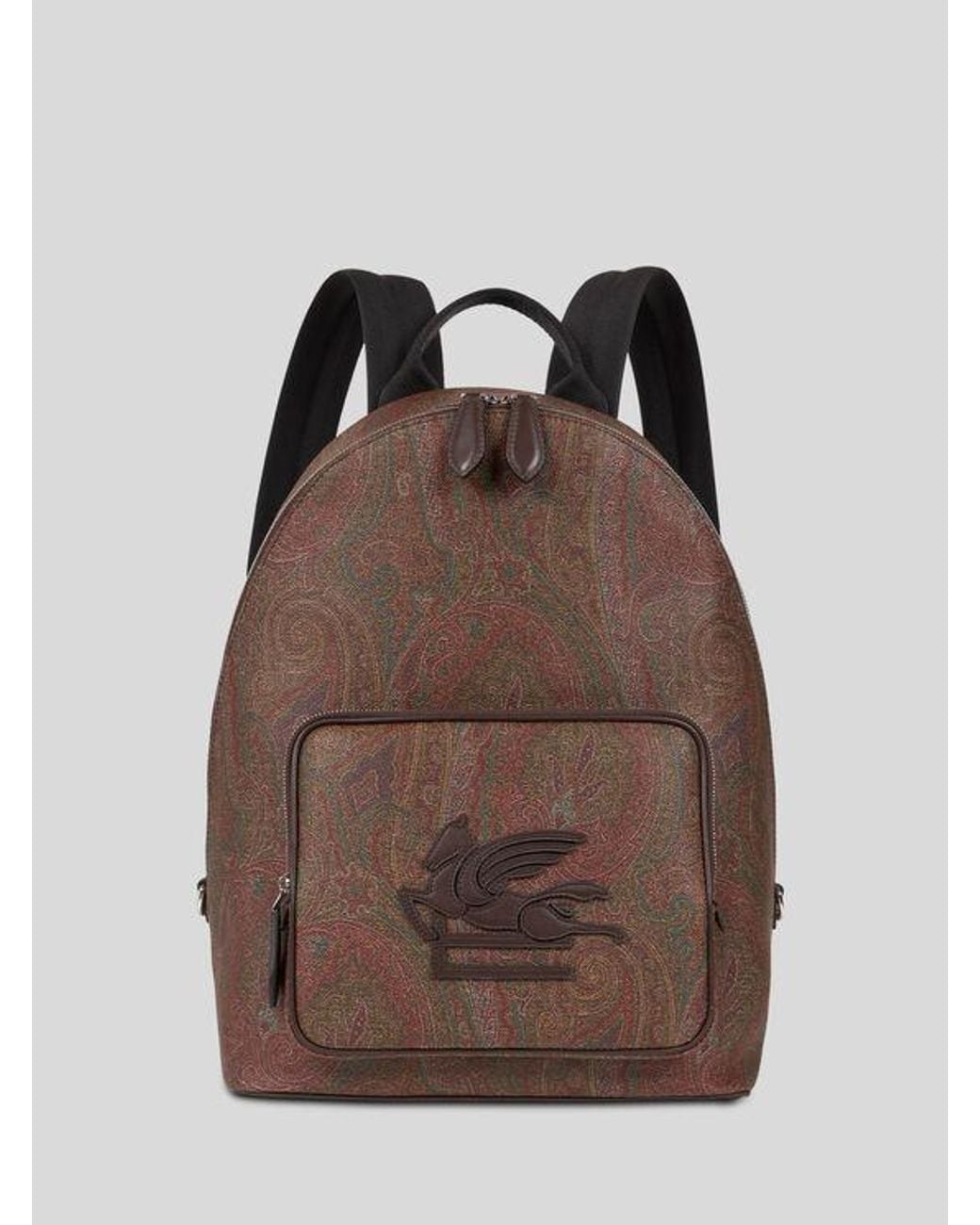 Etro Brown Essential Arnica Backpack With Pegaso for men