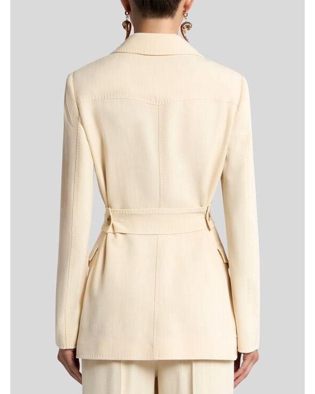 Etro Natural Field Jacket With Belt