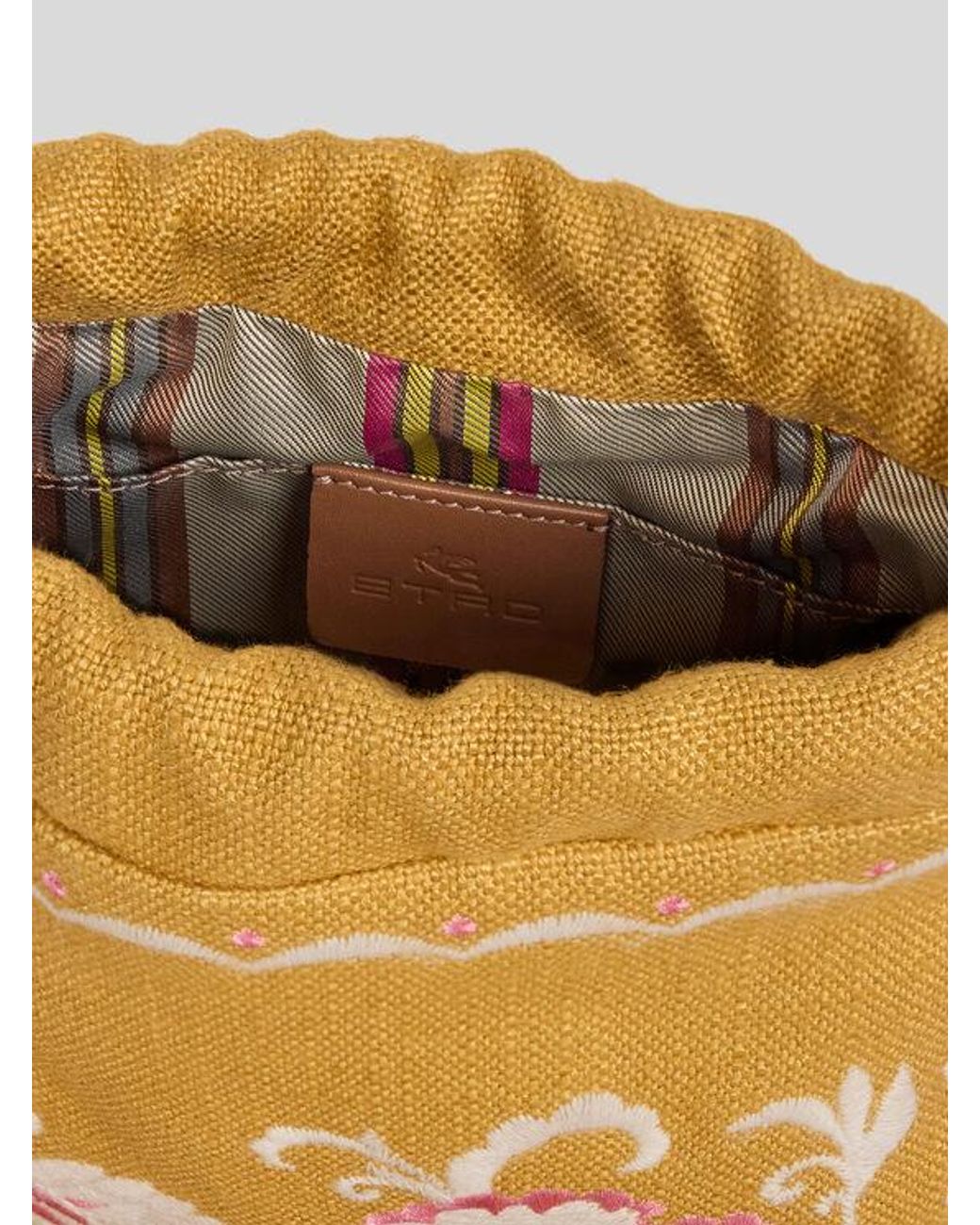 Etro Metallic Small Linen-Blend Kalispera Bag With Embroidery And Fringes