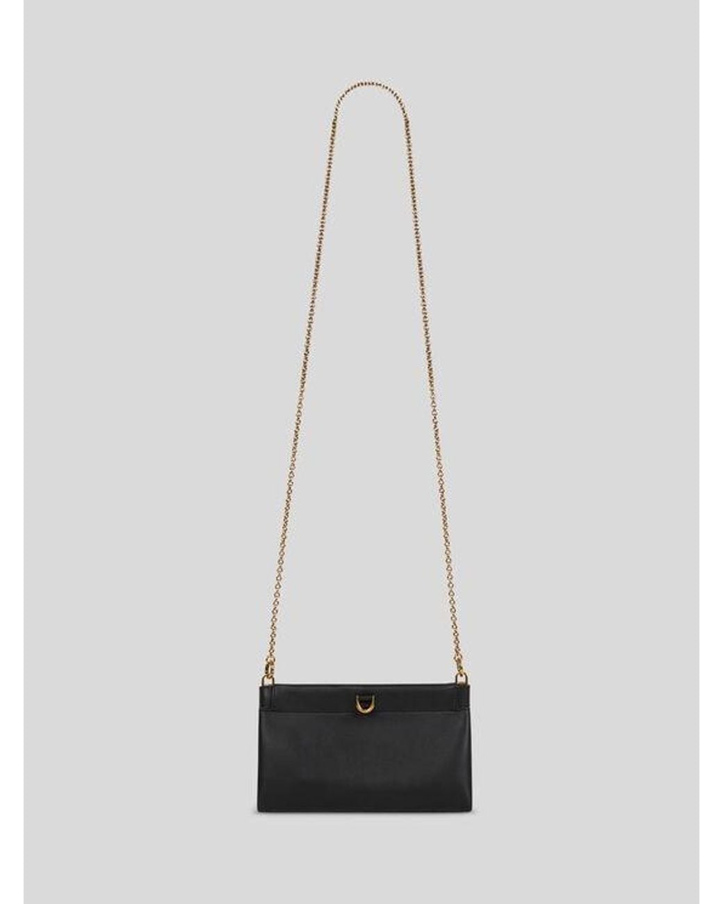 Etro White Mini Leather Clutch Talk With Chain Shoulder Strap