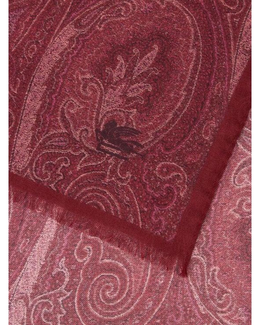 Etro Purple Paisley Scarf for men