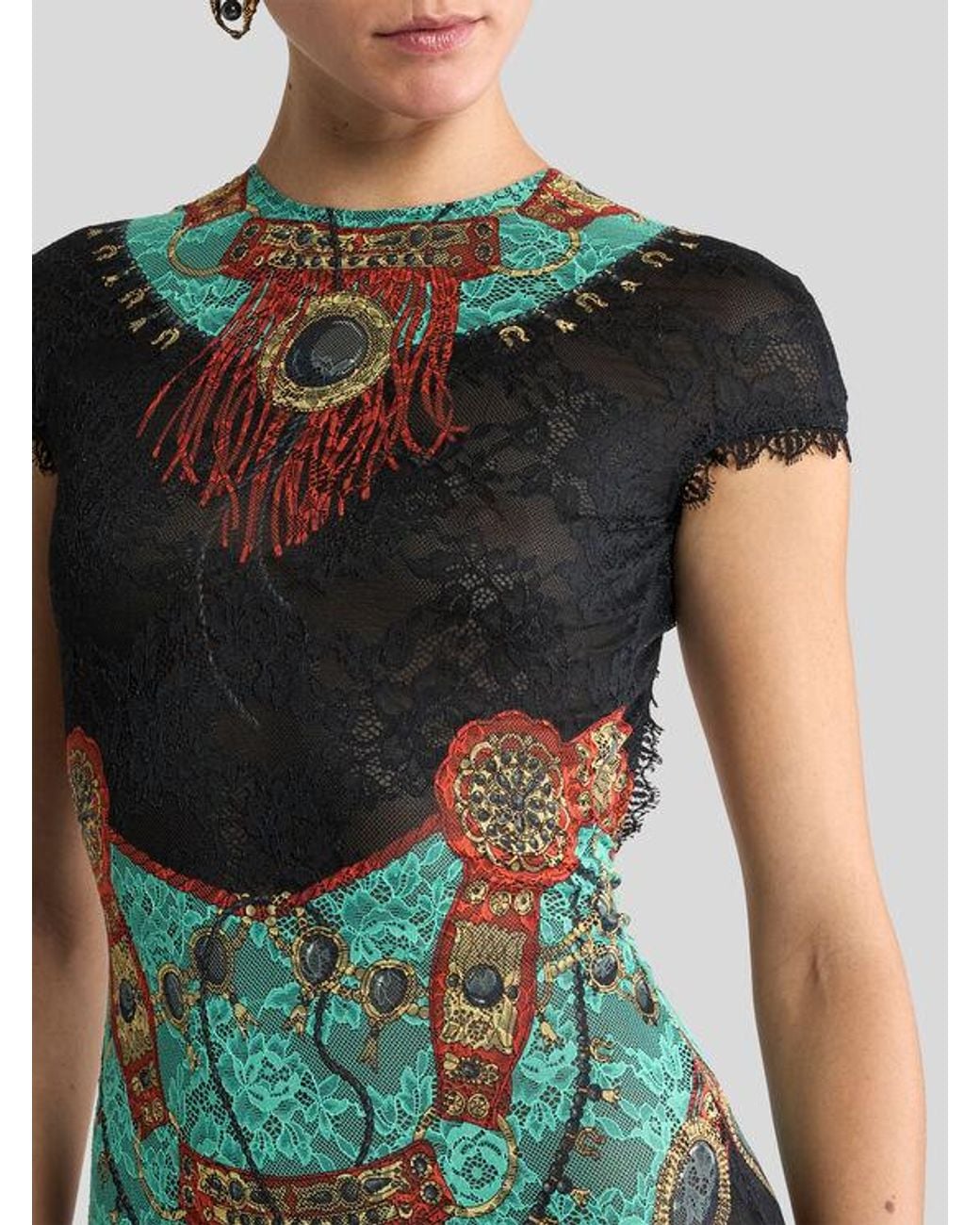 Etro Green Long Dress