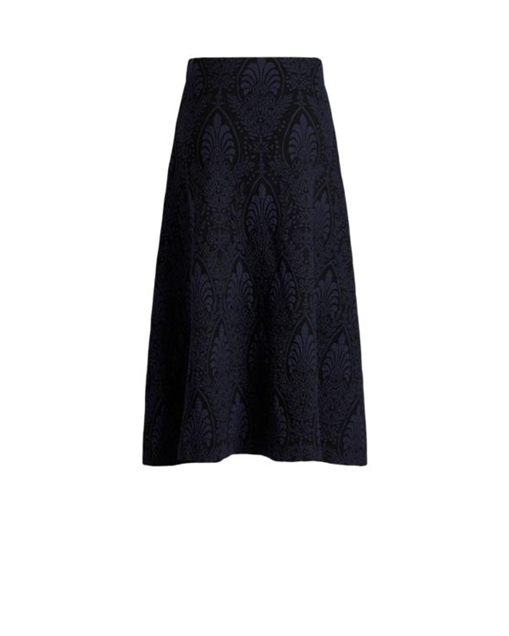 Etro Blue Jacquard Maxi Skirt With Medallion Motif